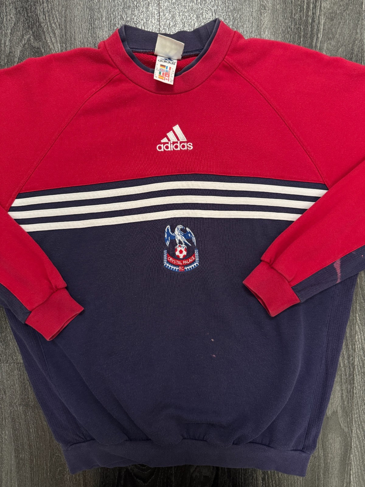 Original Adidas Crystal Palace 1998/1999 Training Jumper Sweatshirt Mens Small0