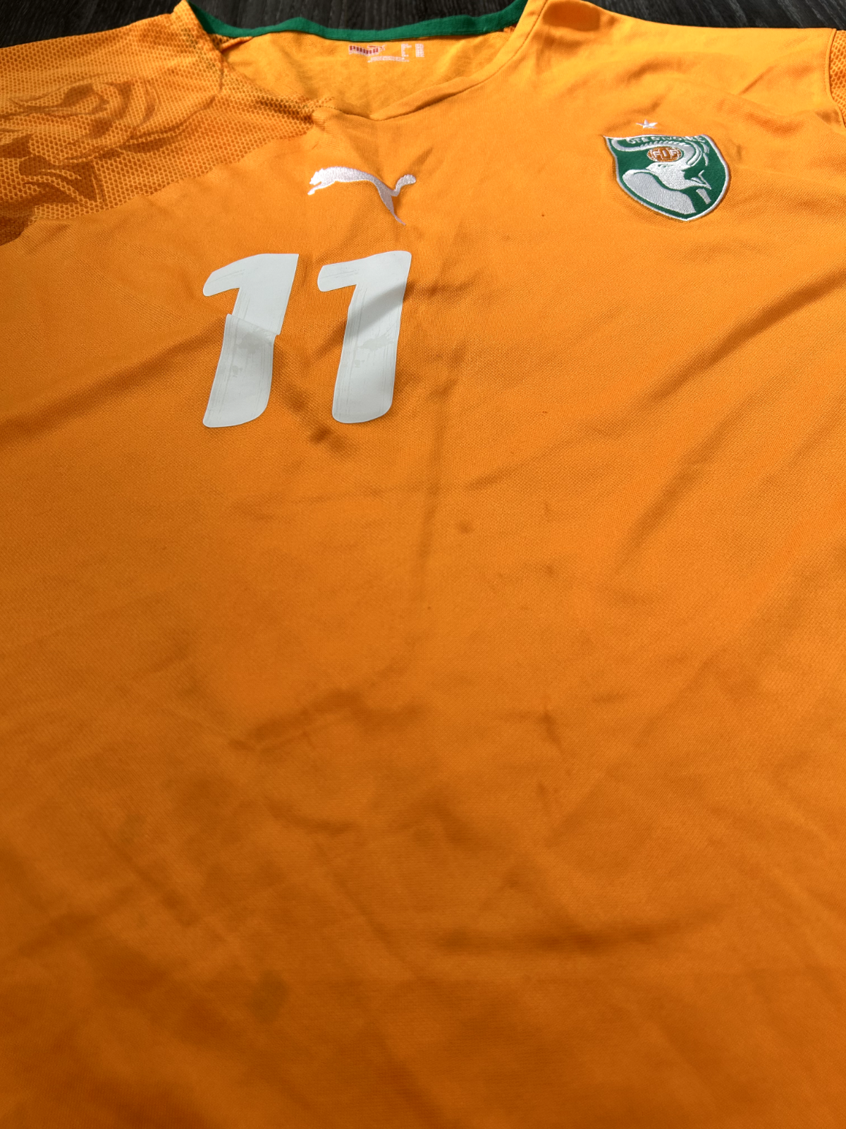 Original Authentic Puma Ivory Coast 2010 Home Shirt Drogba 11 Mens XXXL 3XL15