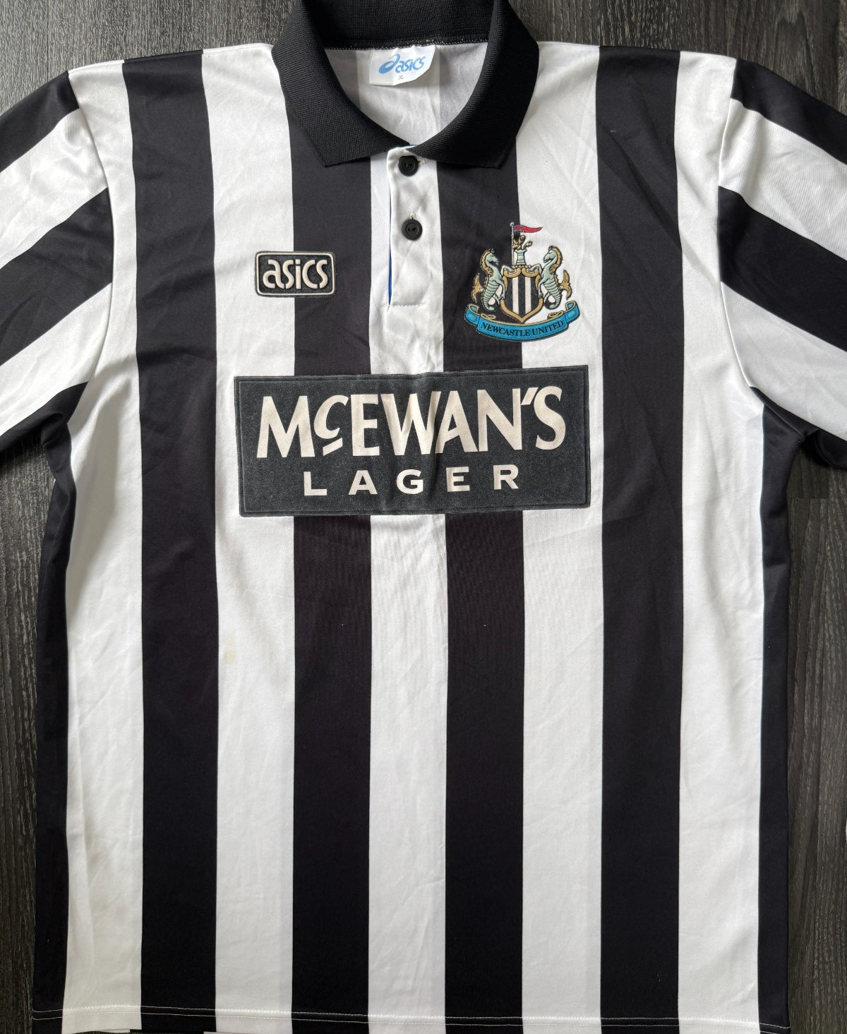 Original ASICS Newcastle United 1993/1994 Home Shirt Mens Extra Large0