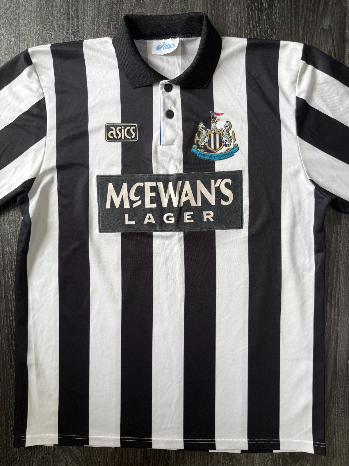Original ASICS Newcastle United 1993/1994 Home Shirt Mens Extra Large0
