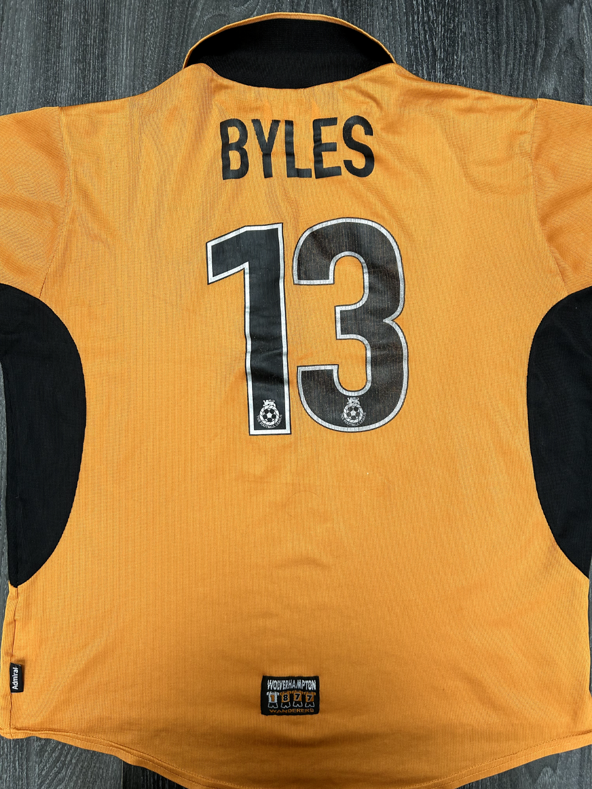 Admiral Wolverhampton Wanderers 2002/2003 Home Shirt Byles 13 Mens Large0