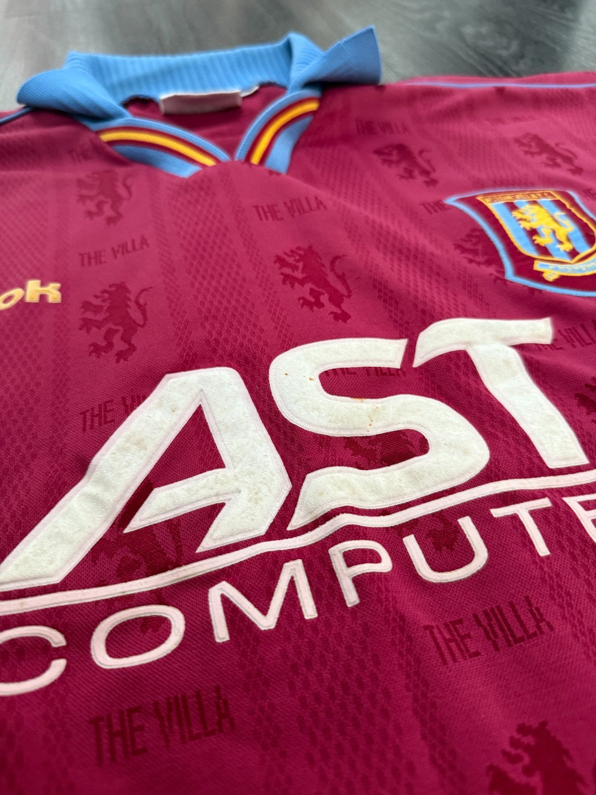 Original Reebok Aston Villa 1995/1996 Home Shirt McGRATH 5 Mens Large7