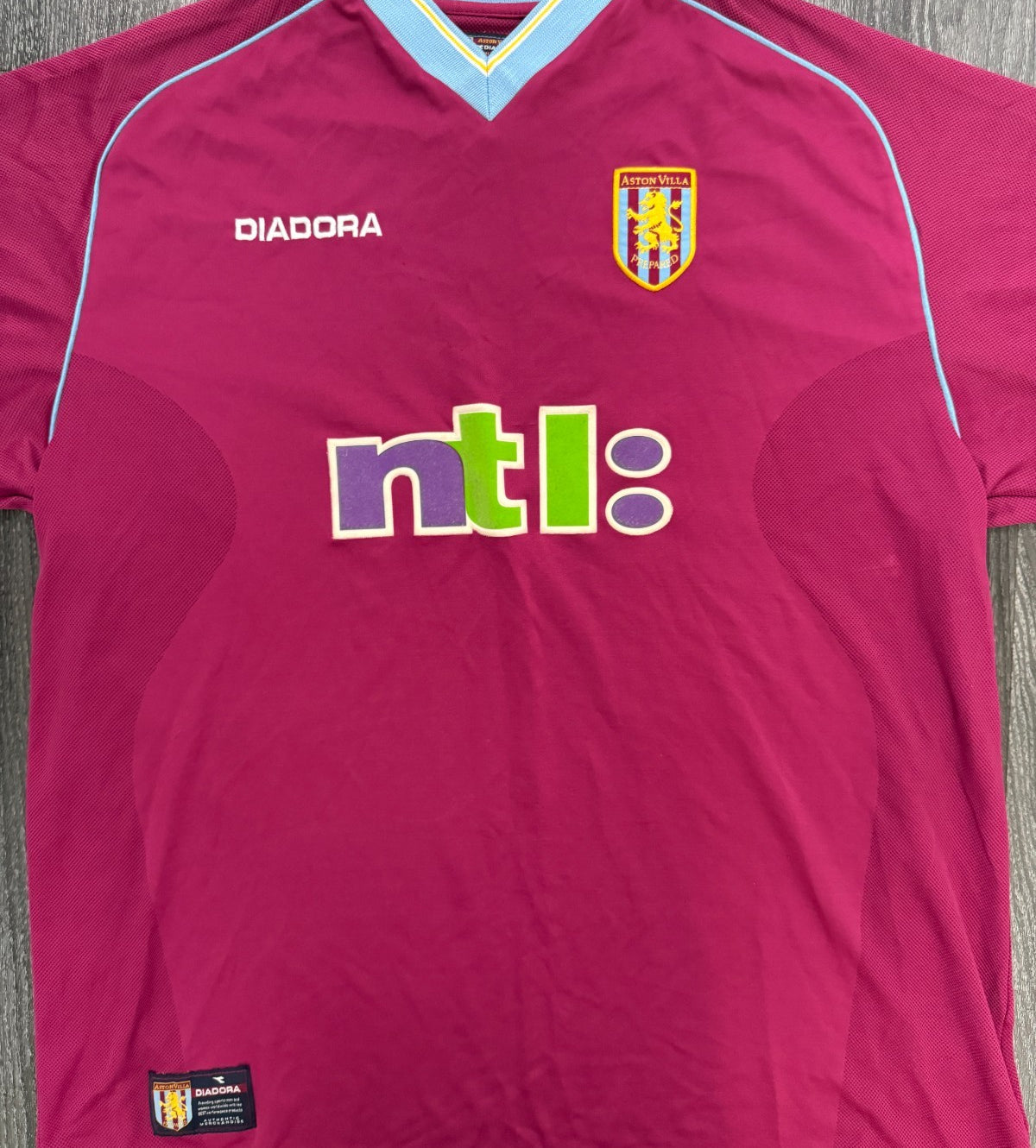 Original Authentic Diadora Aston Villa 2001/2002 Home Shirt Mens XXL 2XL0