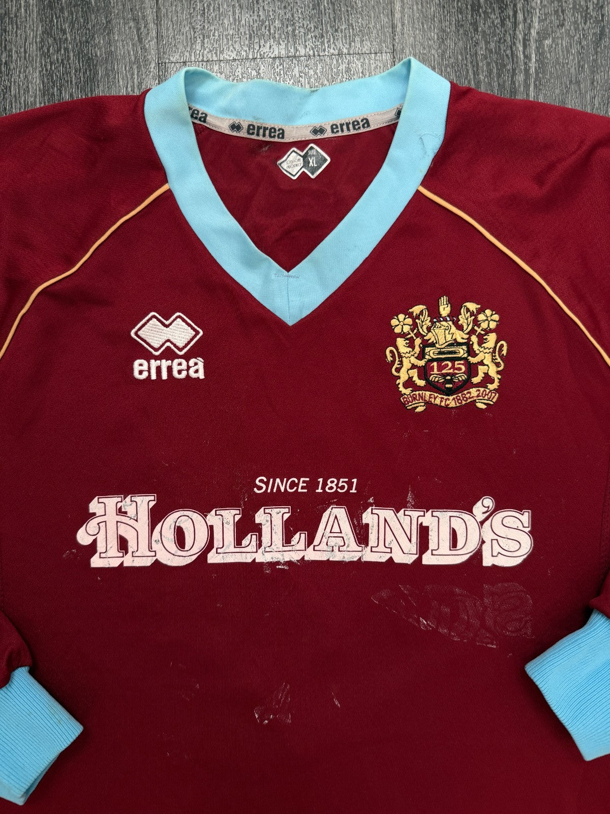 MATCH WORN Errea Burnley 2007/2008 Long Sleeve Home Shirt COLE 27 Mens XL3