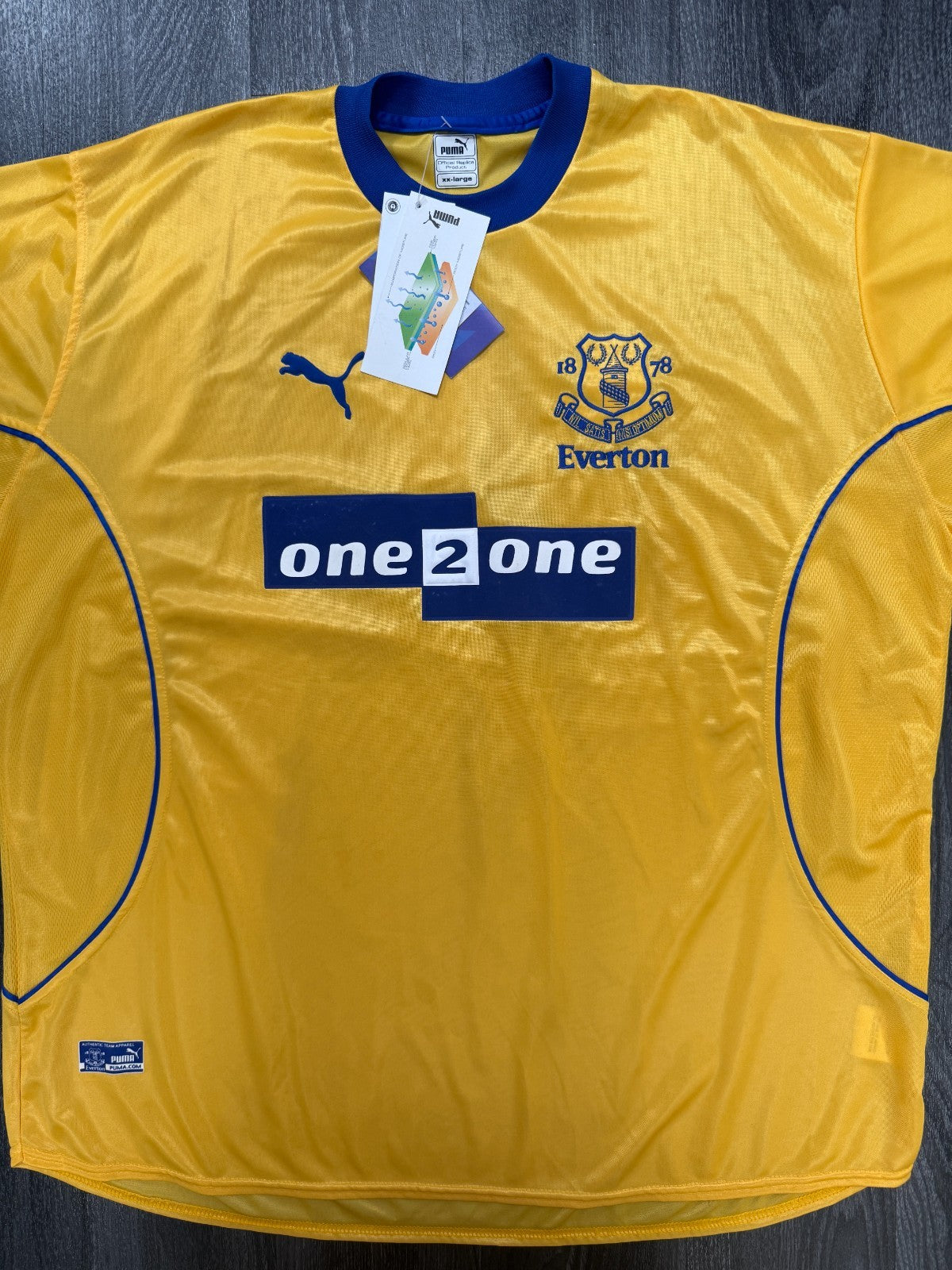 BNWT Original PUMA Everton 2000/2001 Away Shirt Mens XXl 2XL0