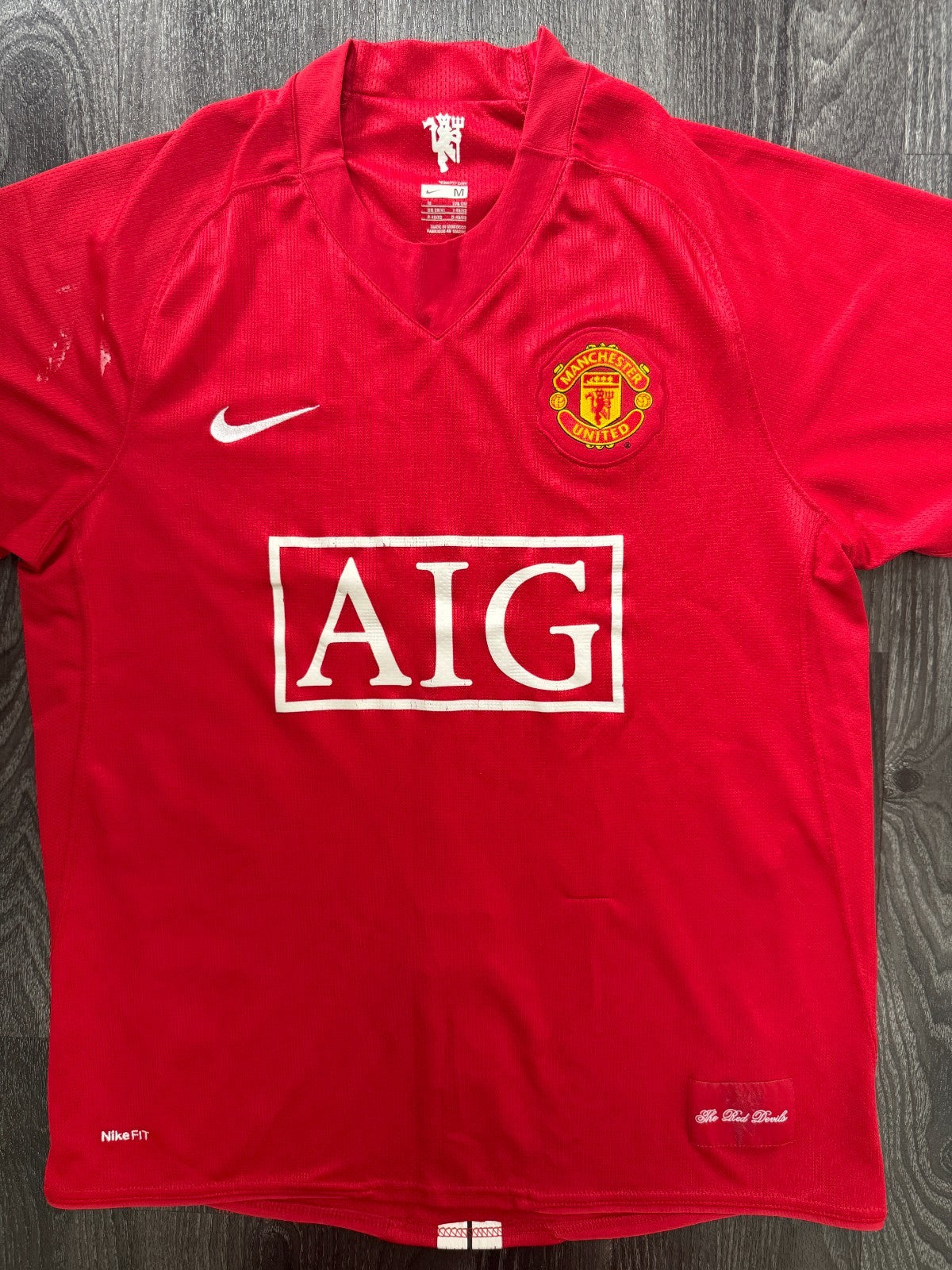 Original Authentic Nike Manchester United 2007/2008 Home Shirt Mens Medium0