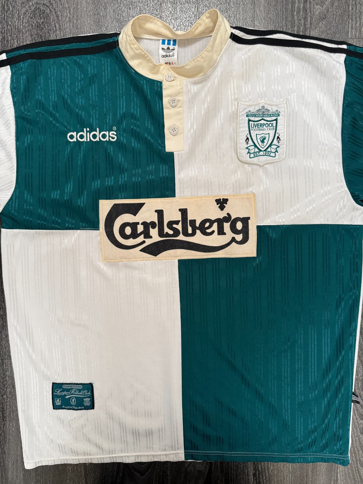 Original Adidas Liverpool 1995/1996 Away Shirt Mens Extra Large XL0