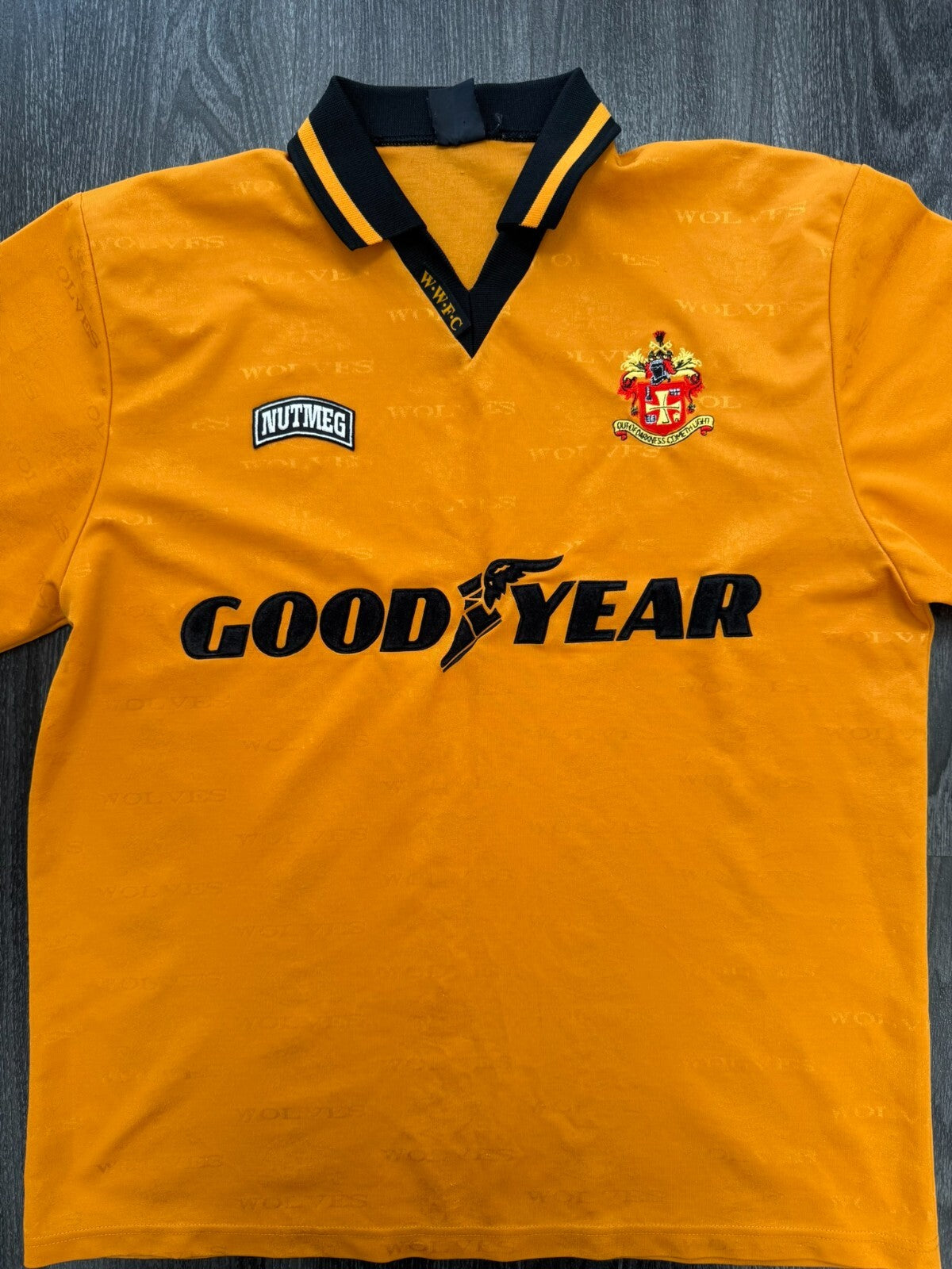 Original Authentic Nutmeg Wolverhampton Wanderers Wolves 1995/1996 Home Shirt0