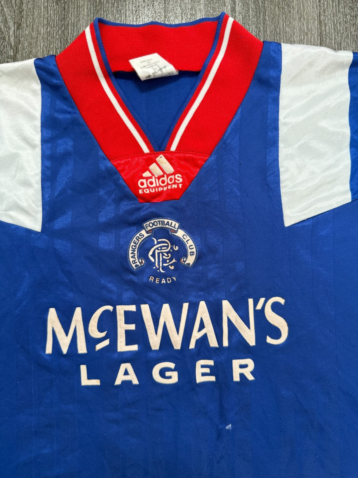 Original Authentic Adidas Rangers 1992/1993 Home Shirt Mens Large1