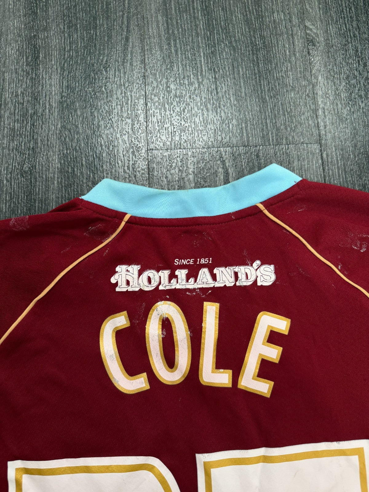 MATCH WORN Errea Burnley 2007/2008 Long Sleeve Home Shirt COLE 27 Mens XL2