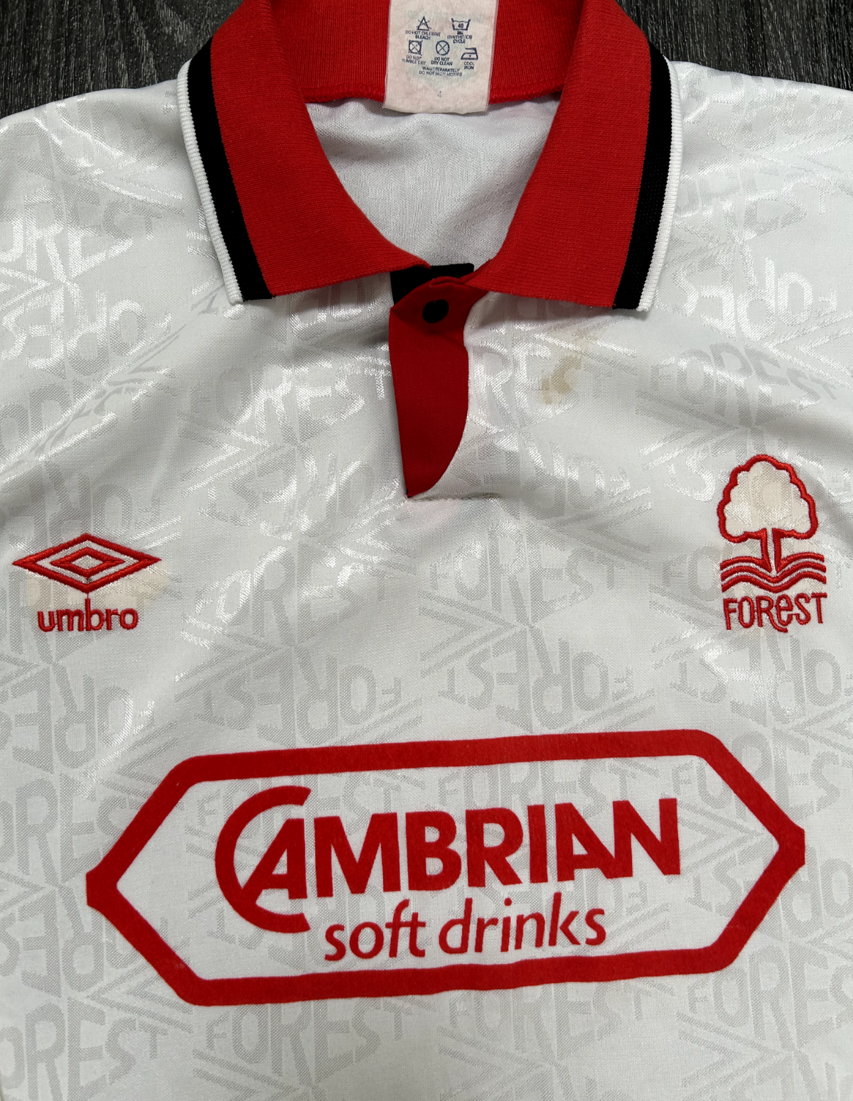 Authentic Umbro Nottingham Forest 1991/1992 Away Shirt Long Sleeve Mens Large1