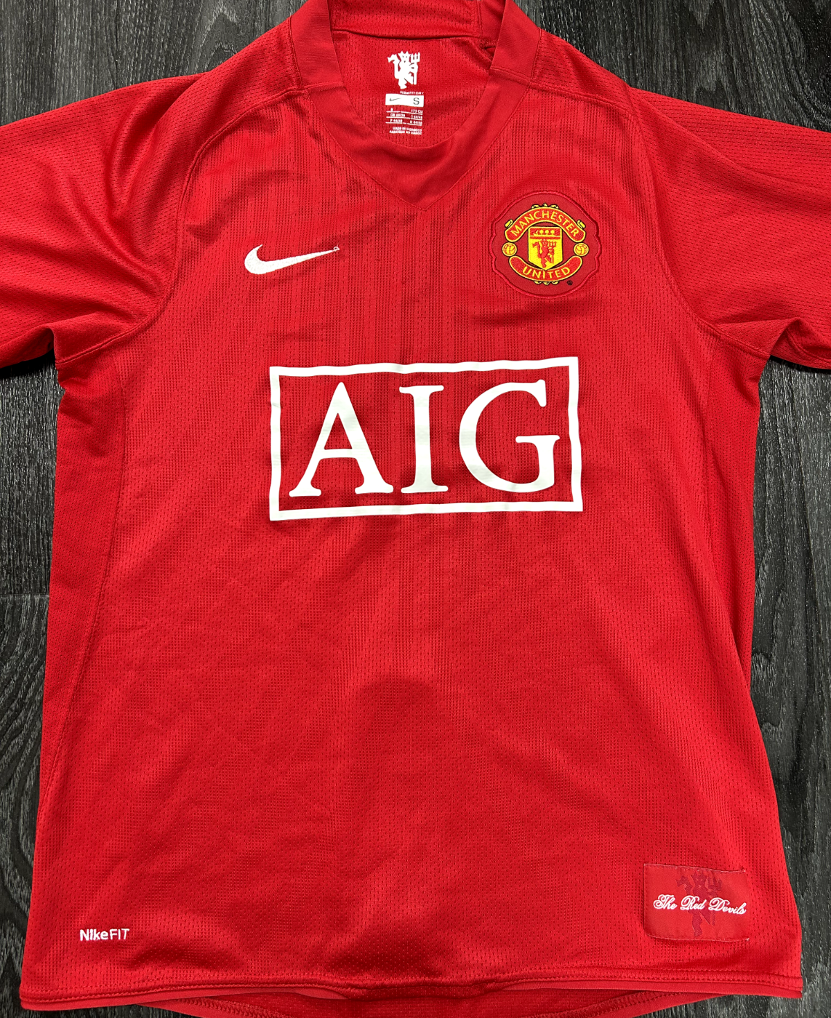 Original Authentic Nike Manchester United 2007/2008 Home Shirt Mens Small0