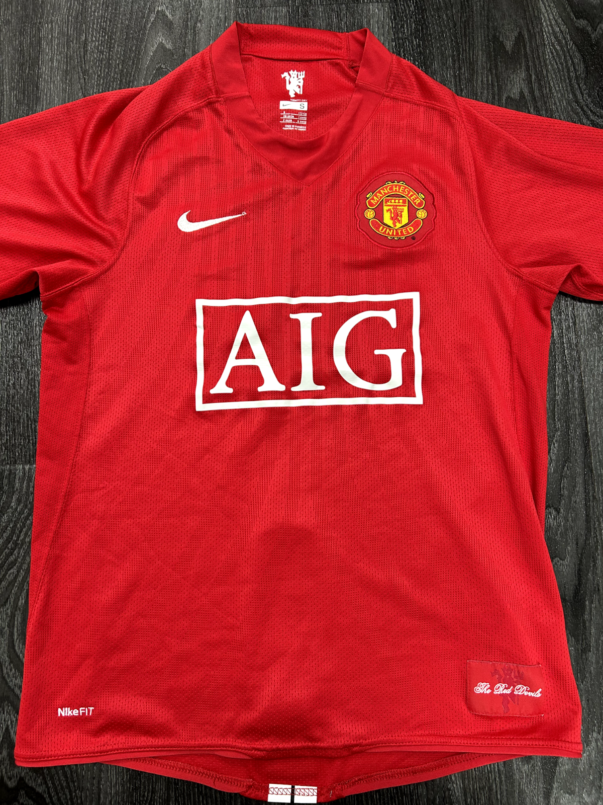 Original Authentic Nike Manchester United 2007/2008 Home Shirt Mens Small0