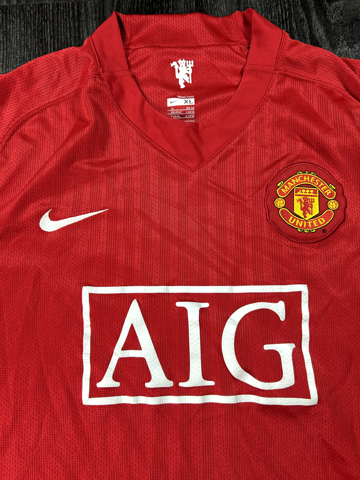 Original Authentic Nike Manchester United 2007/2008 Home Shirt Mens Extra Large1