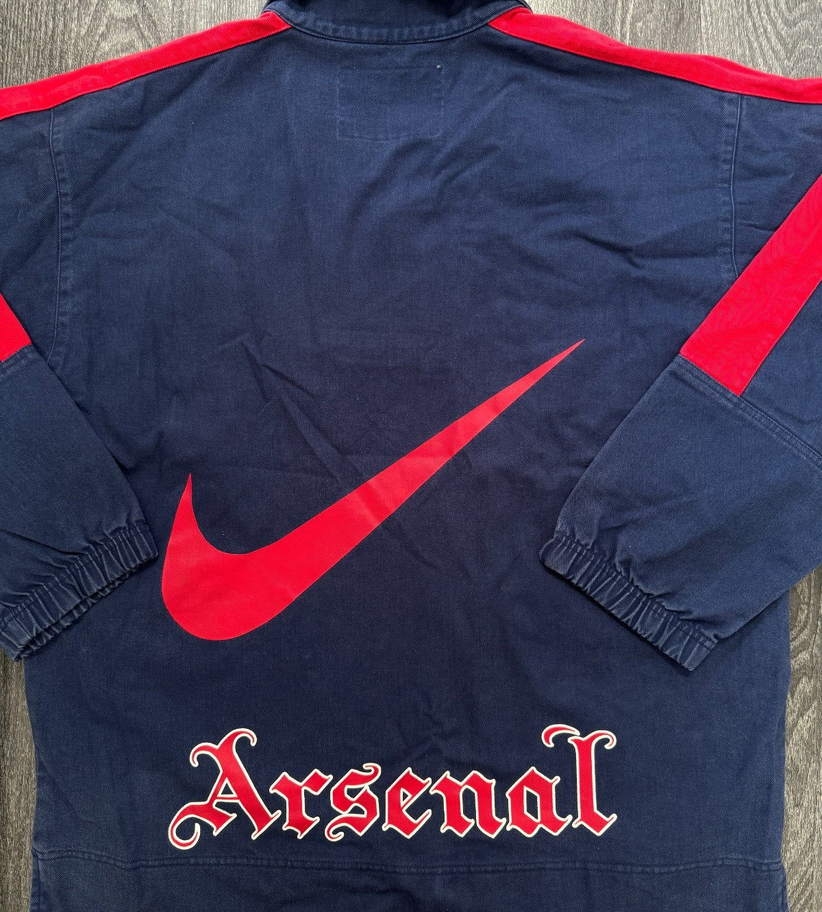 Original Authentic Nike Arsenal 1995/1996 Denim Drill Top Jacket Mens XL7