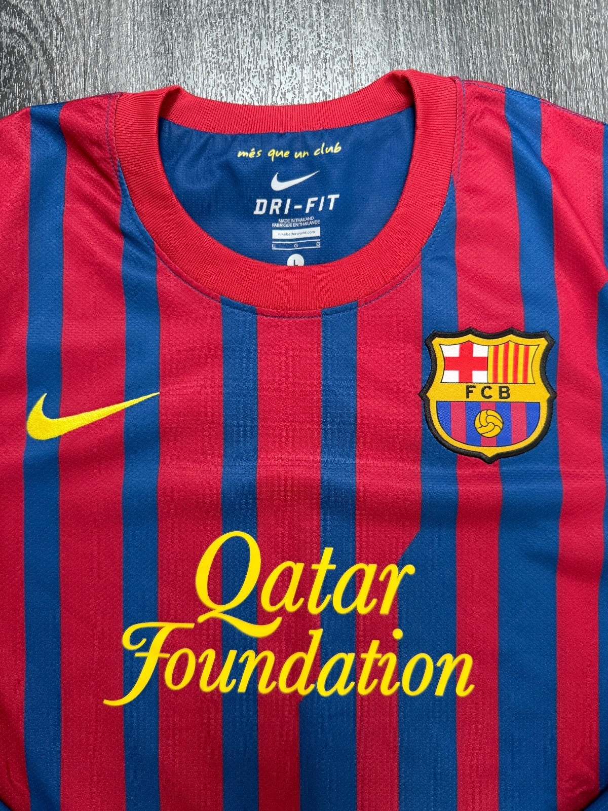 Original Authentic Nike Barcelona 2011/2012 Long Sleeve Home Shirt Mens Large2