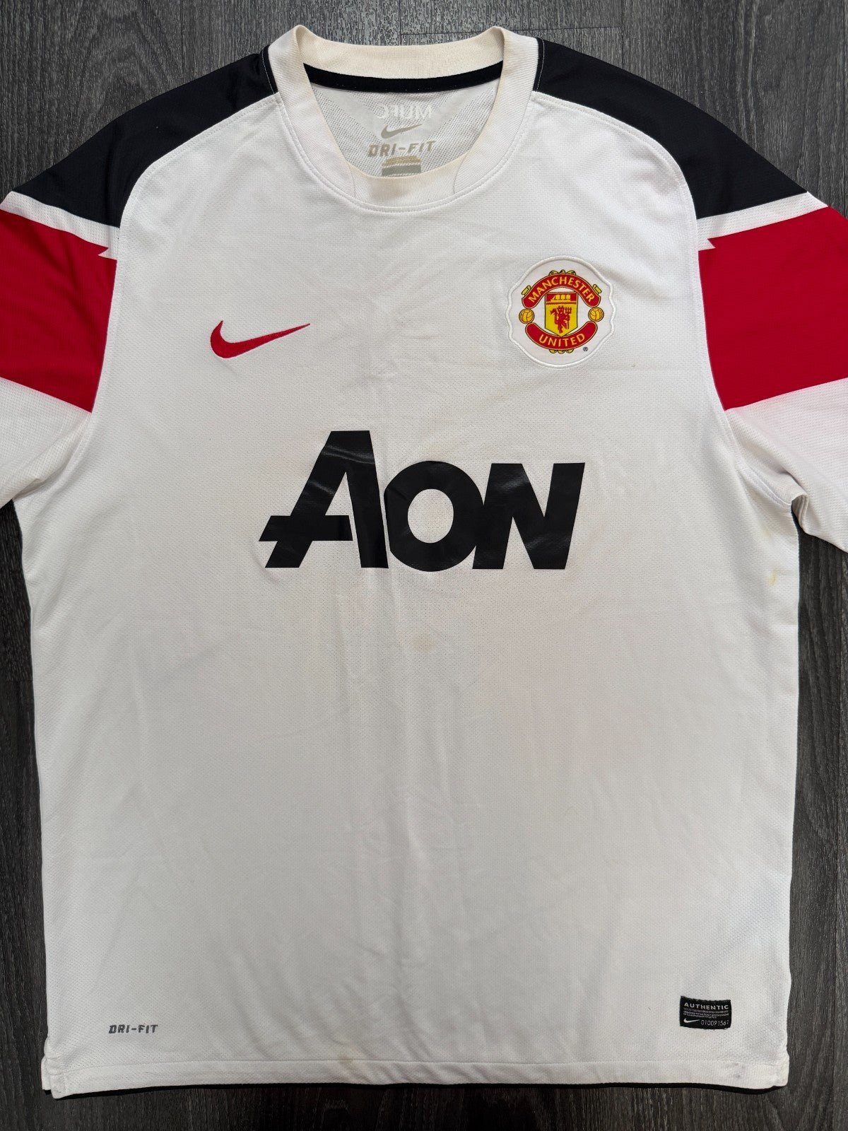 Original Authentic Nike Manchester United 2010/2011 Away Shirt Mens Large0