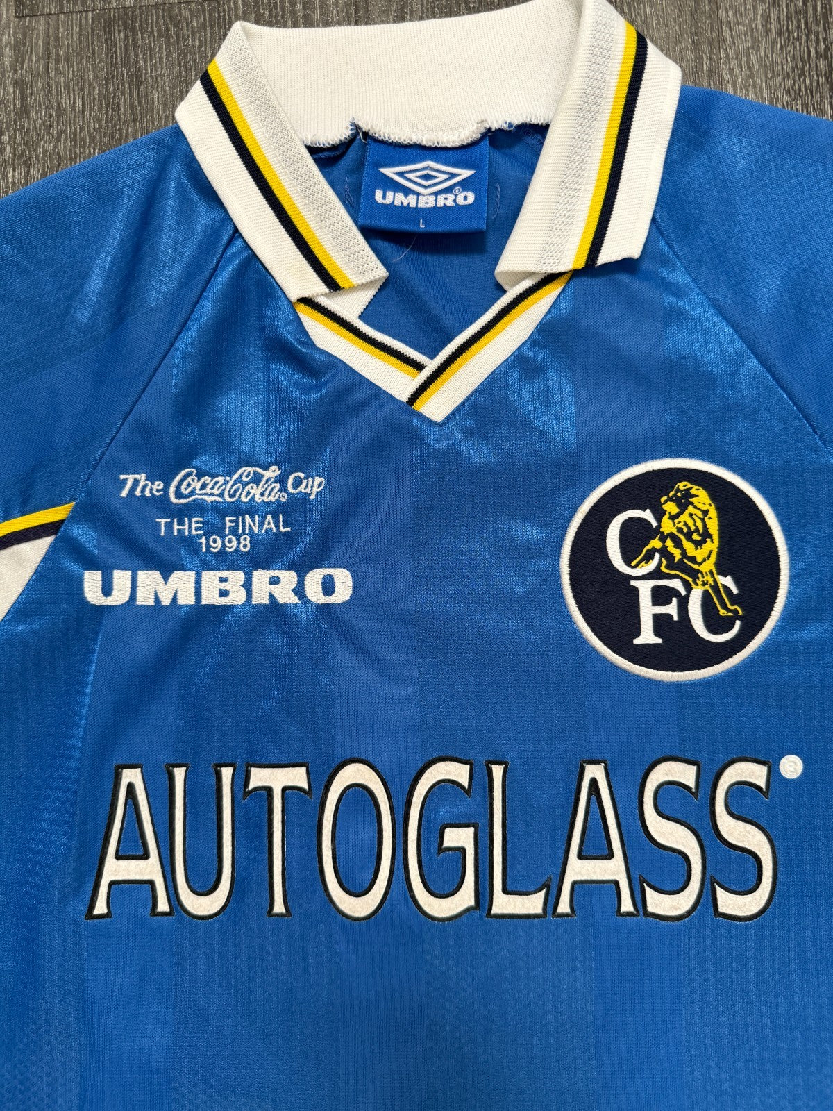 Authentic Umbro Chelsea 1997/1998 Home Shirt Coca Cola Cup Final Large1
