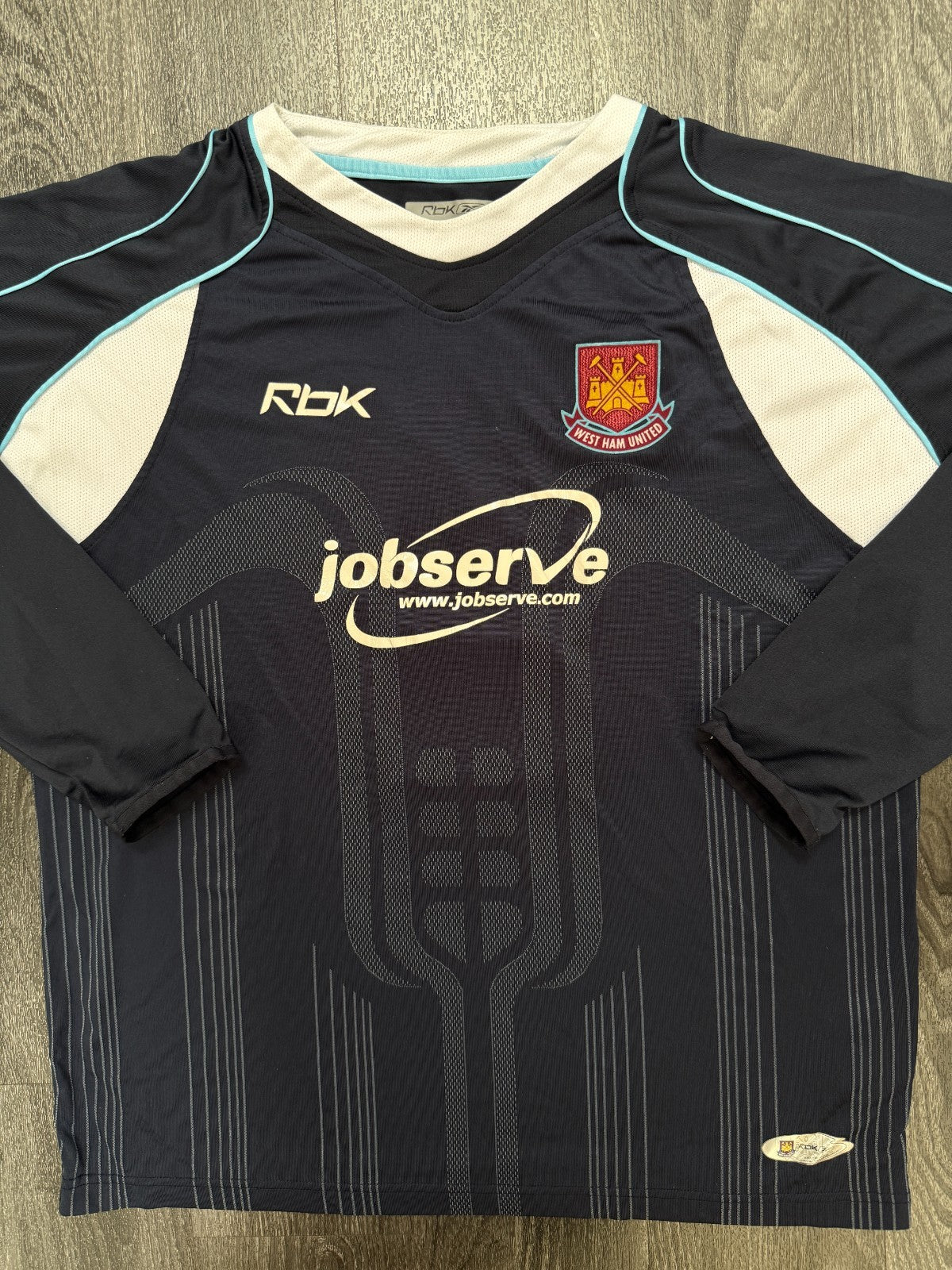 Original Reebok West Ham United 2006/2007 Long Sleeve Away Shirt Mens XL0