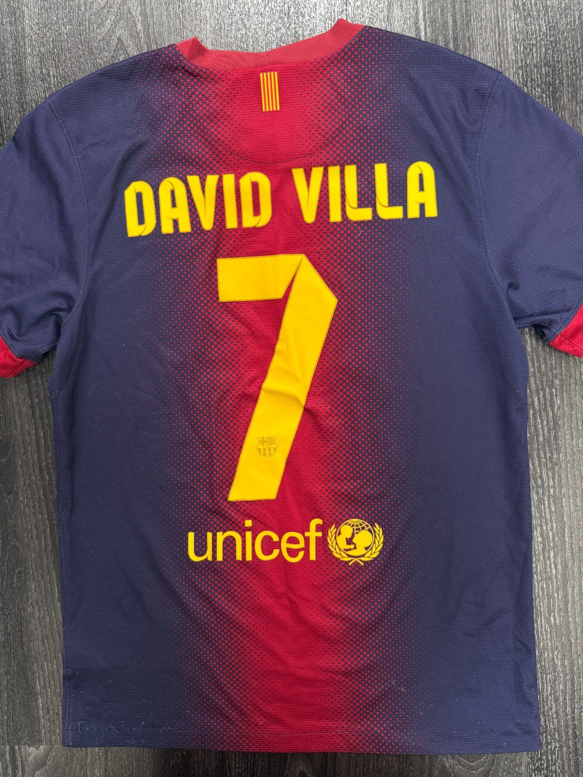 Original Nike Barcelona 2012/2013 Home Shirt DAVID VILLA 7 Mens Small0