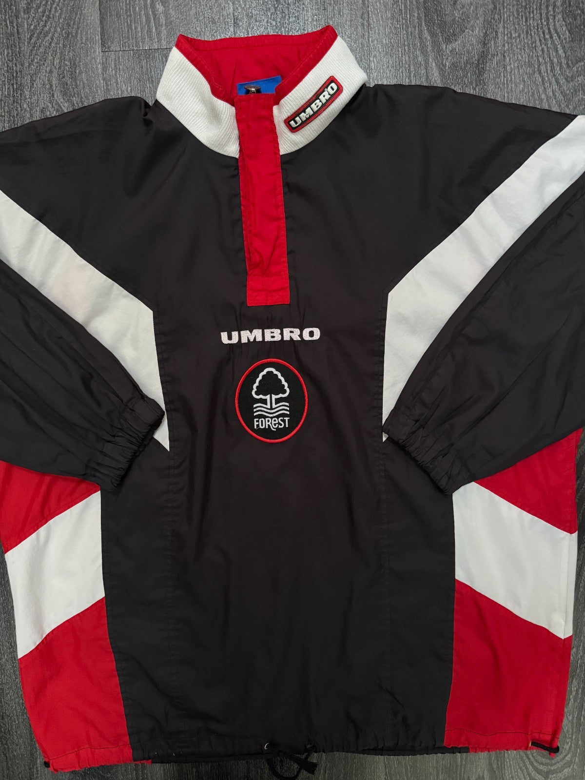 Original Umbro Nottingam Forest 1990s Training Rain Jacket Mens Large L0