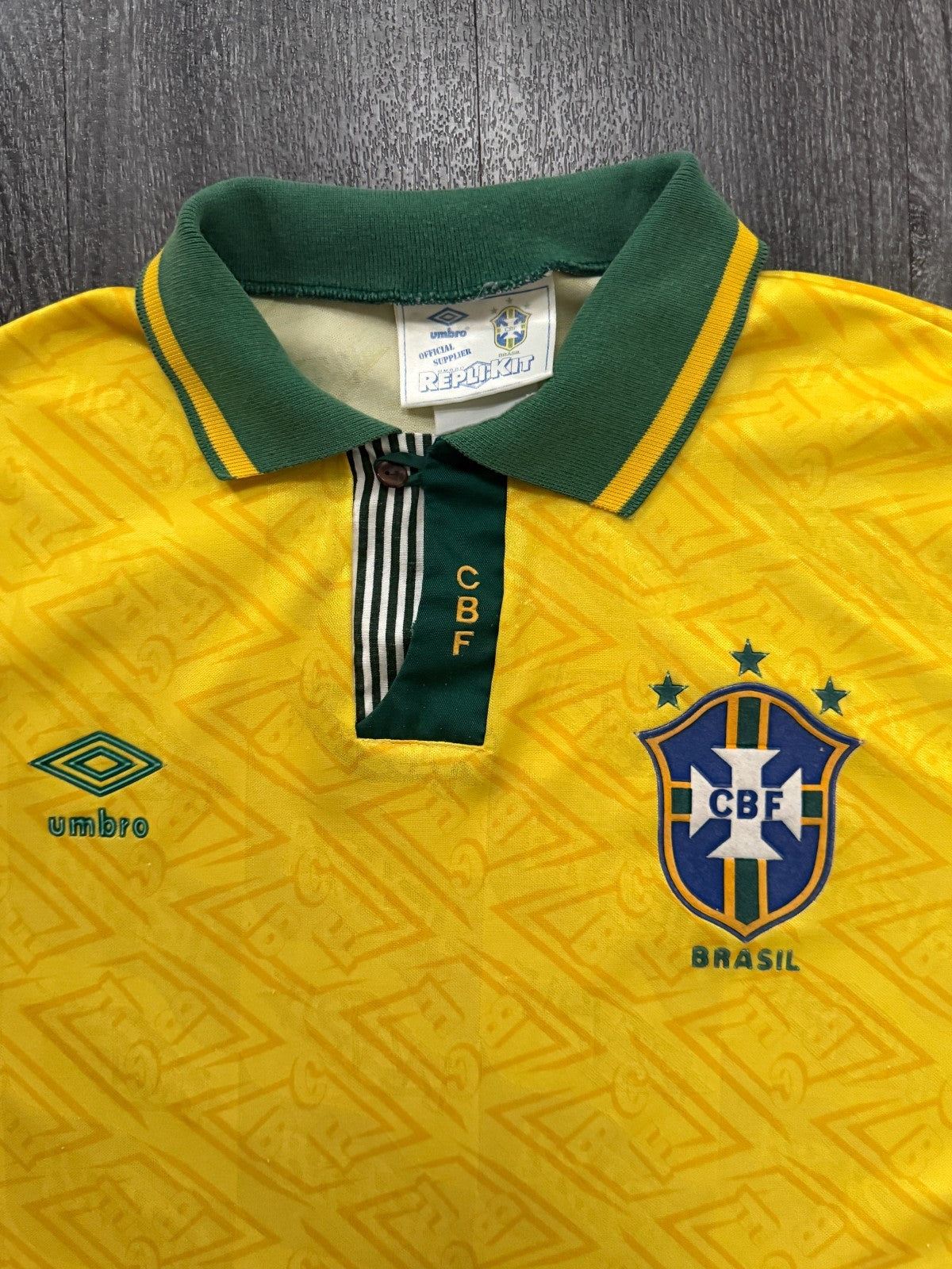 Original Umbro Brazil Brasil 1992 Home Shirt Mens Large L1