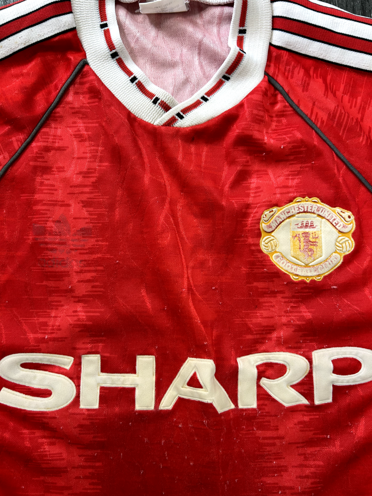 Original Authentic Adidas Manchester United 1990/1991 Home Shirt Mens Small1