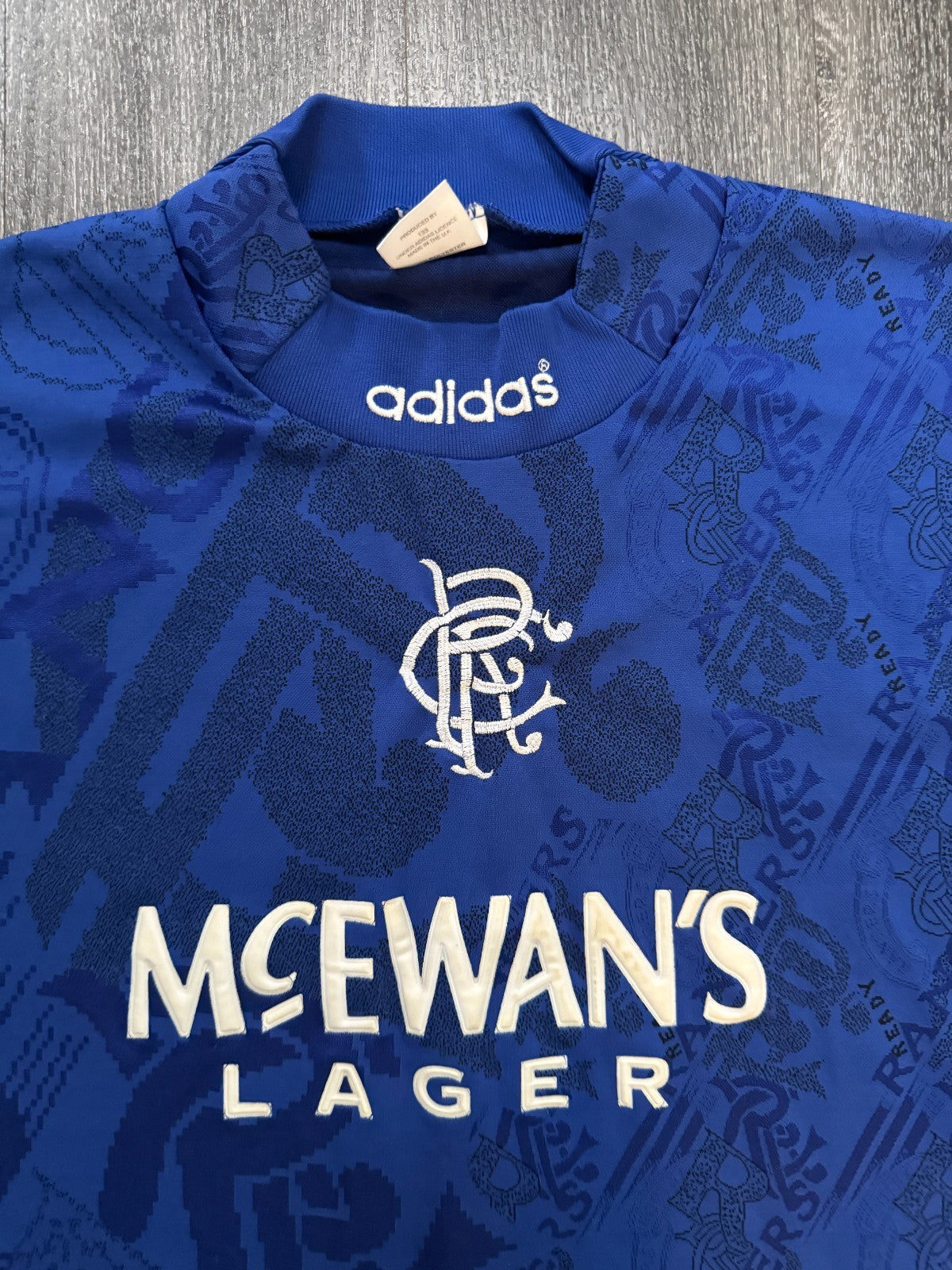 Original Authentic Adidas Rangers 1994/1995 Home Shirt Mens Extra Large1