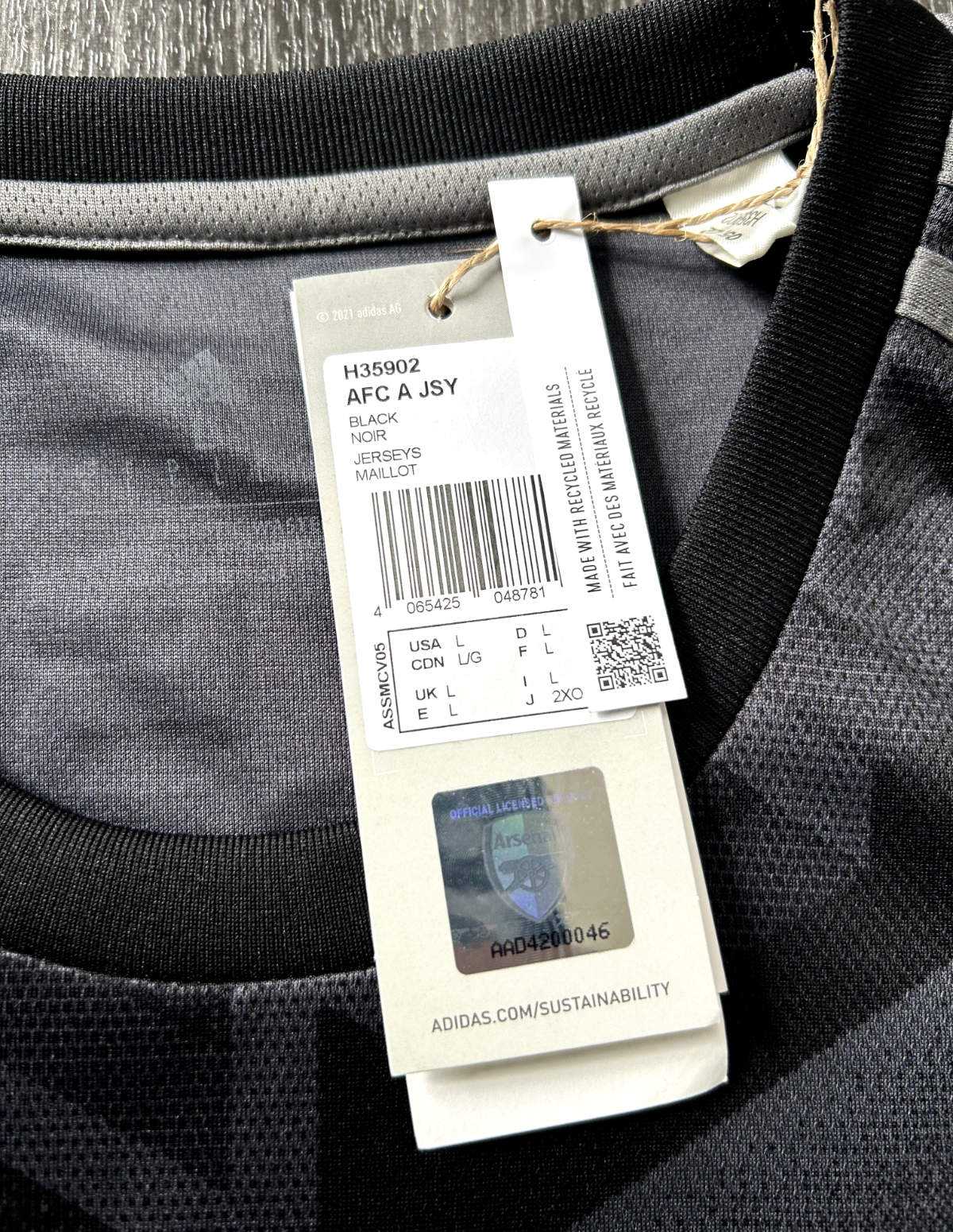 BRAND NEW Original Adidas Arsenal 2022/2023 Away Shirt G Jesus 9 Mens Large10