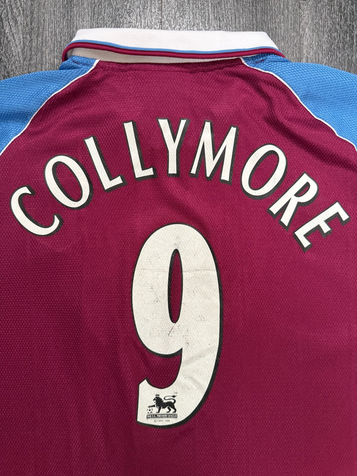 Original Reebok Aston Villa 1998/1999 Home Shirt COLLYMORE 9 Mens XXL 2XL1