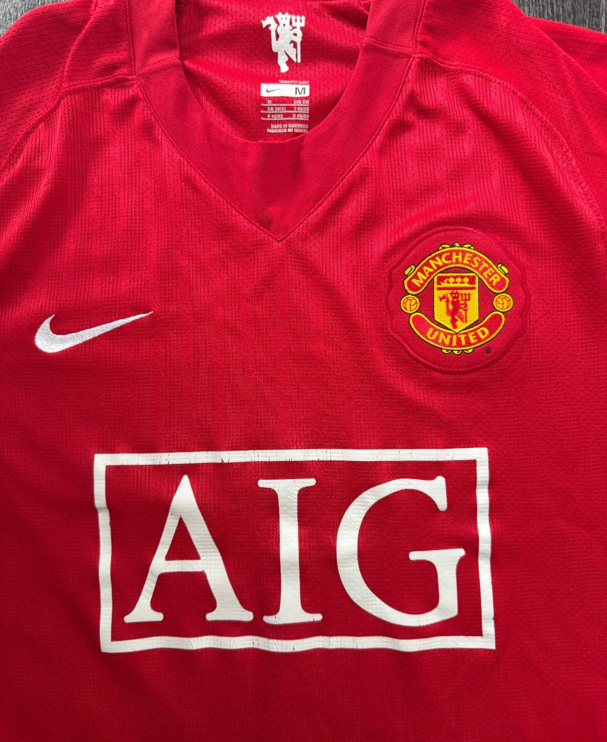 Original Authentic Nike Manchester United 2007/2008 Home Shirt Mens Medium1