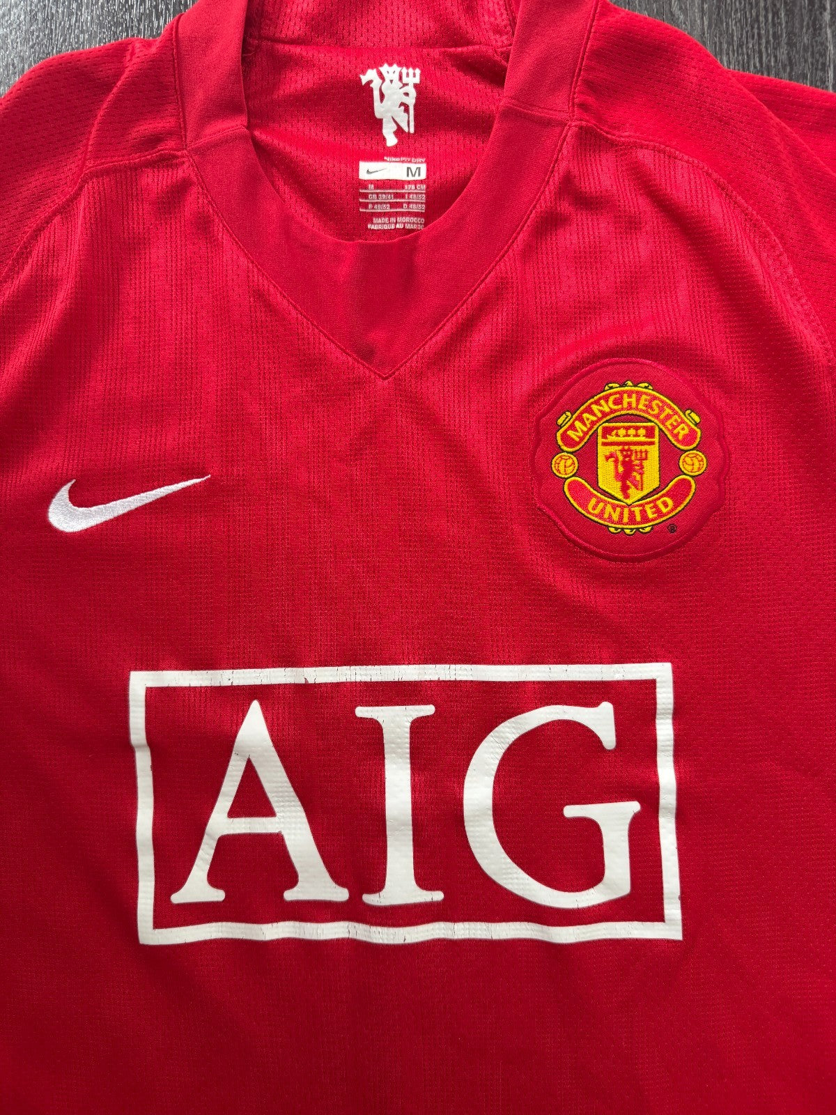 Original Authentic Nike Manchester United 2007/2008 Home Shirt Mens Medium1