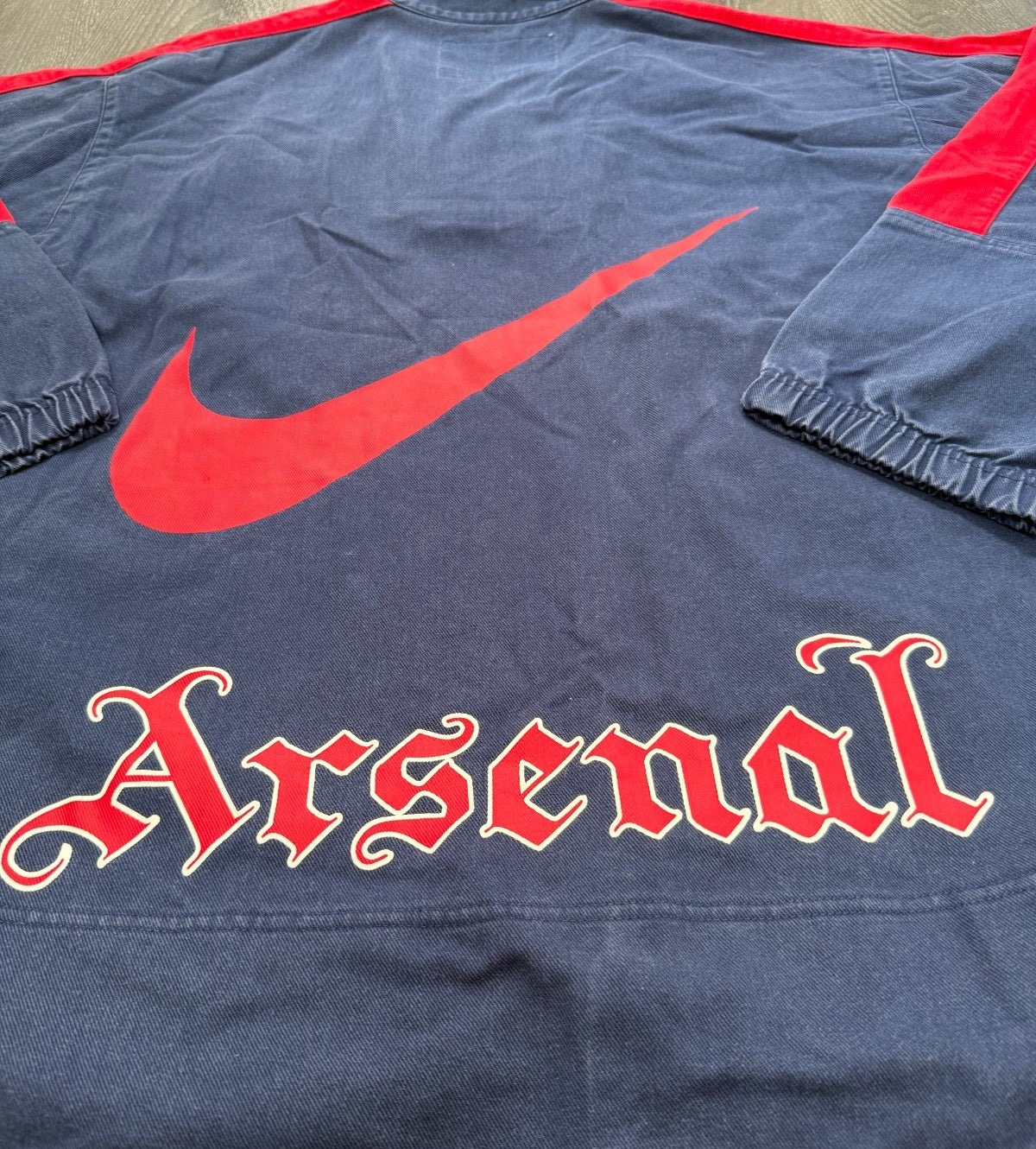Original Authentic Nike Arsenal 1995/1996 Denim Drill Top Jacket Mens XL9