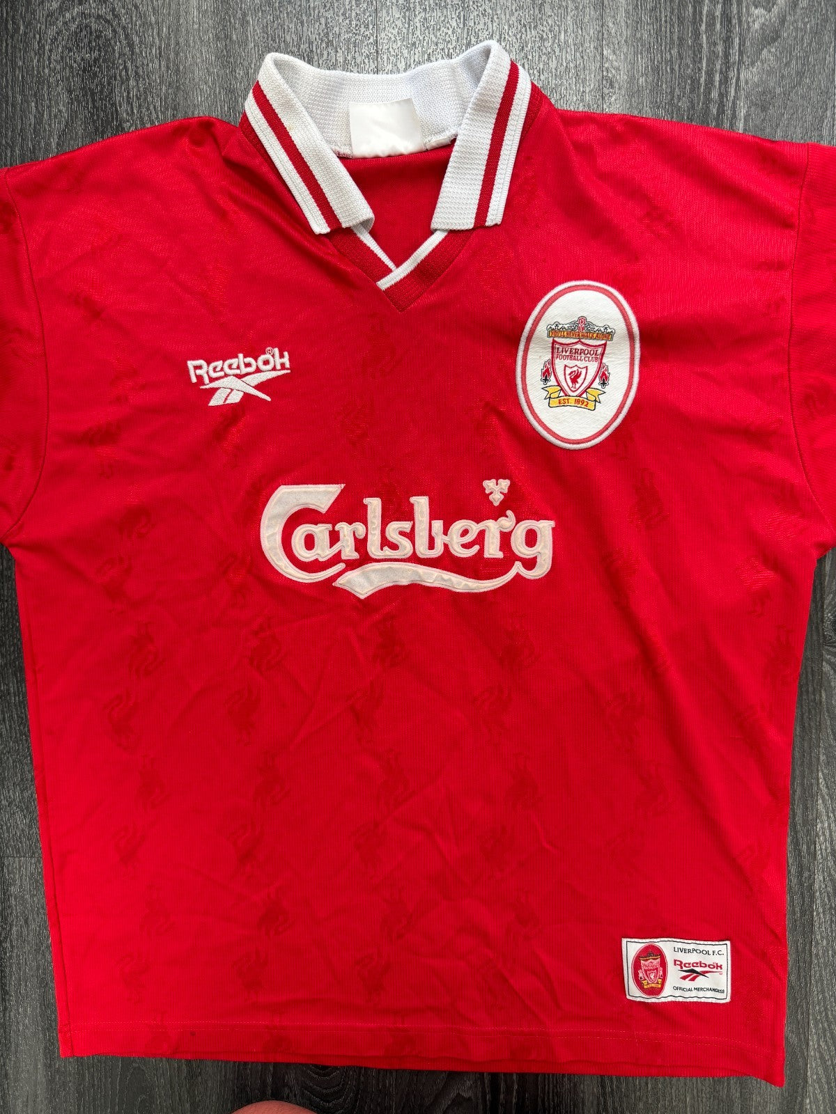 Original Authentic Reebok Liverpool 1996/1997 Home Shirt Mens Large0