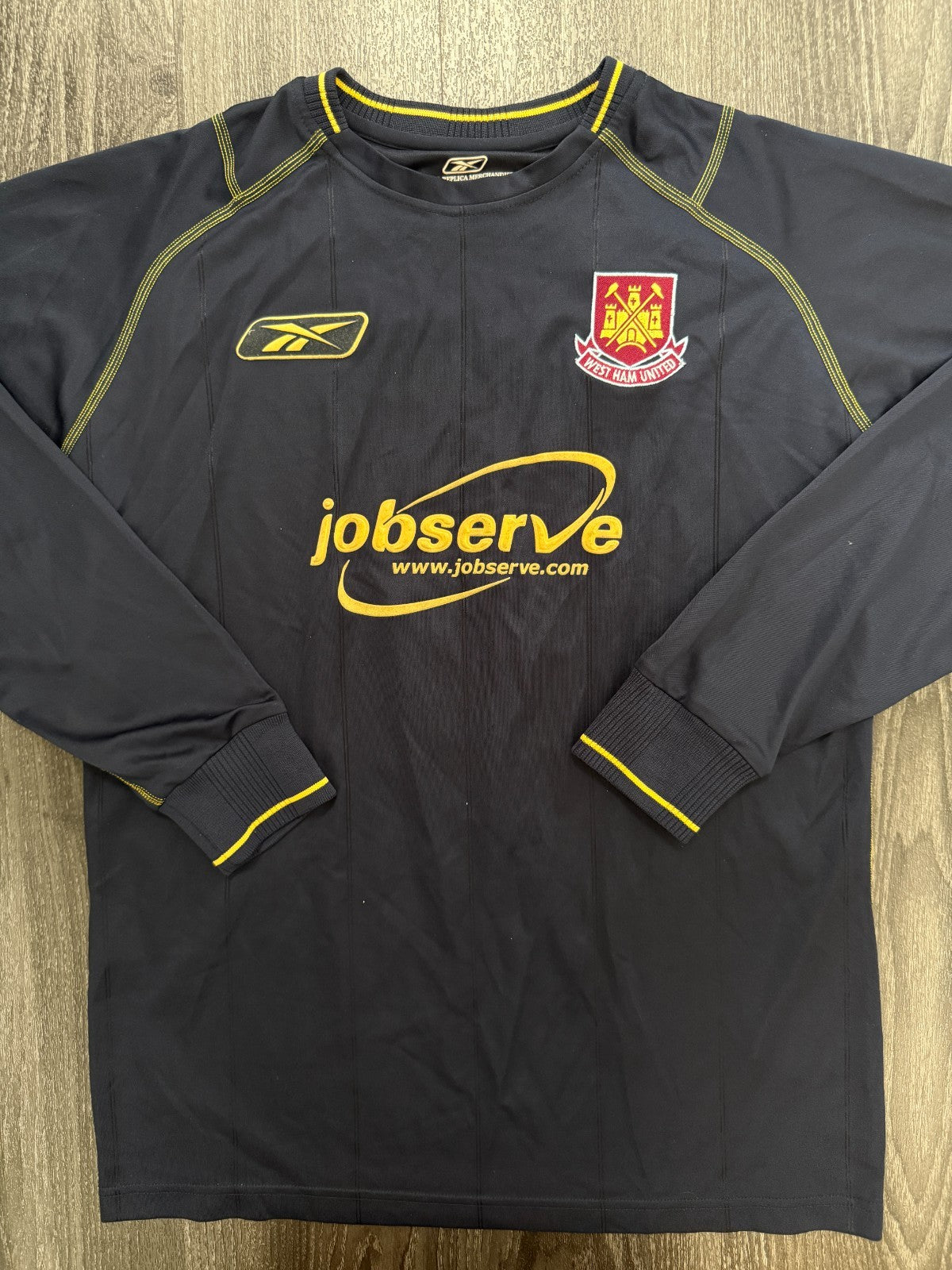 Reebok West Ham United 2003/2004 Long Sleeve Away Shirt CONNOLLY 8 Mens S3