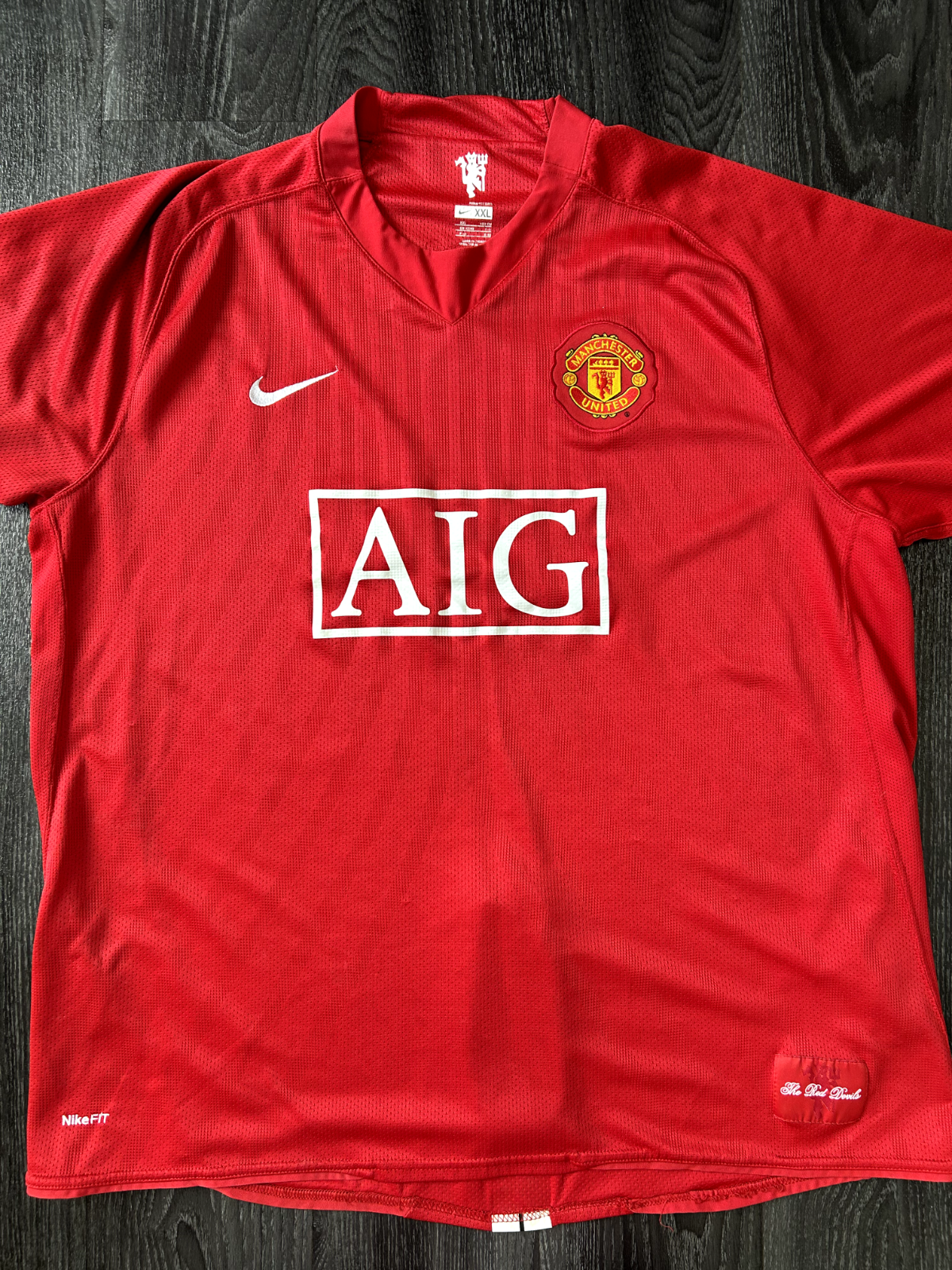 Original Authentic Nike Manchester United 2007/2008 Home Shirt XXL Mens0