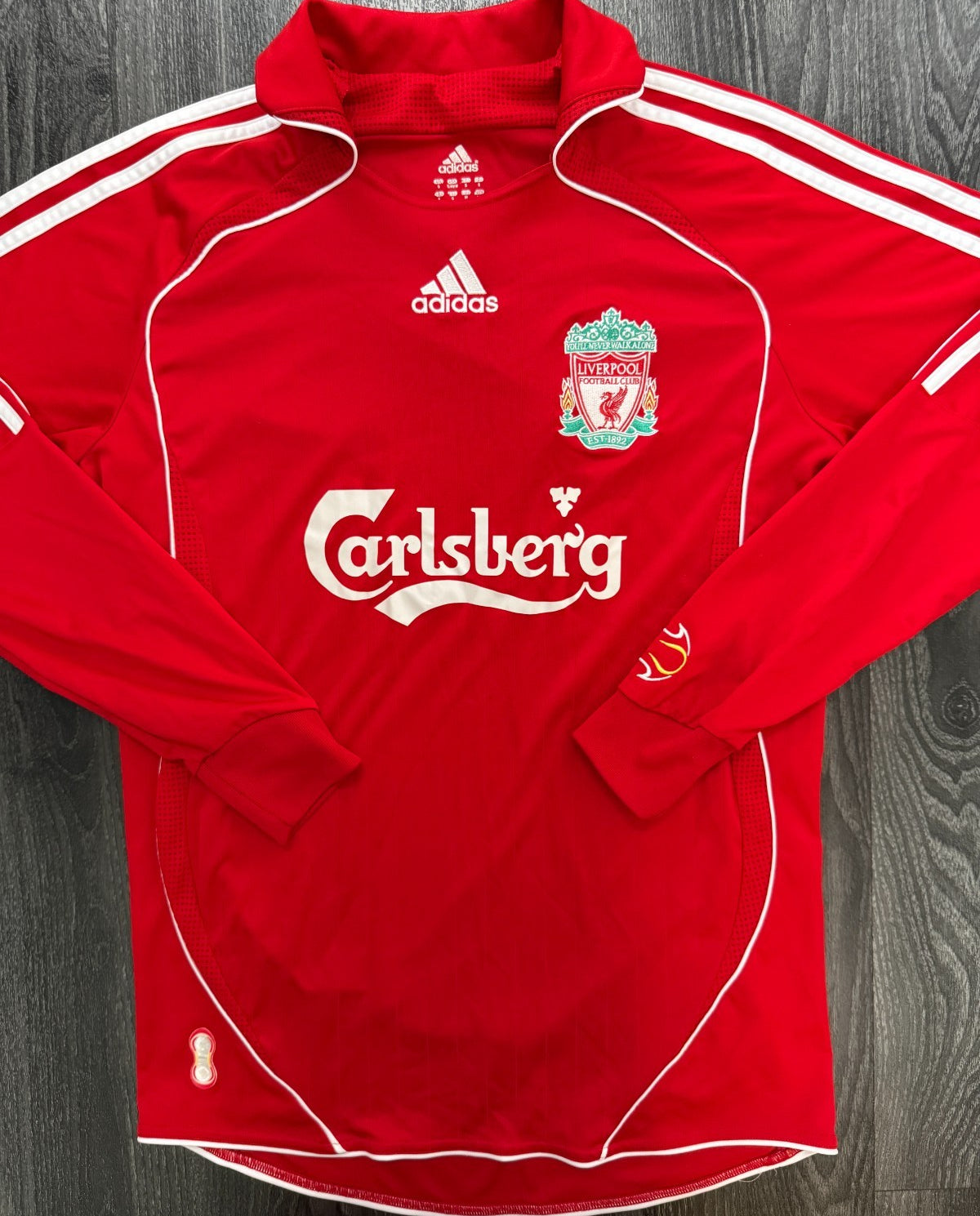 Original Authentic Adidas Liverpool 2006/2007 Long Sleeve Home Shirt Mens Small0