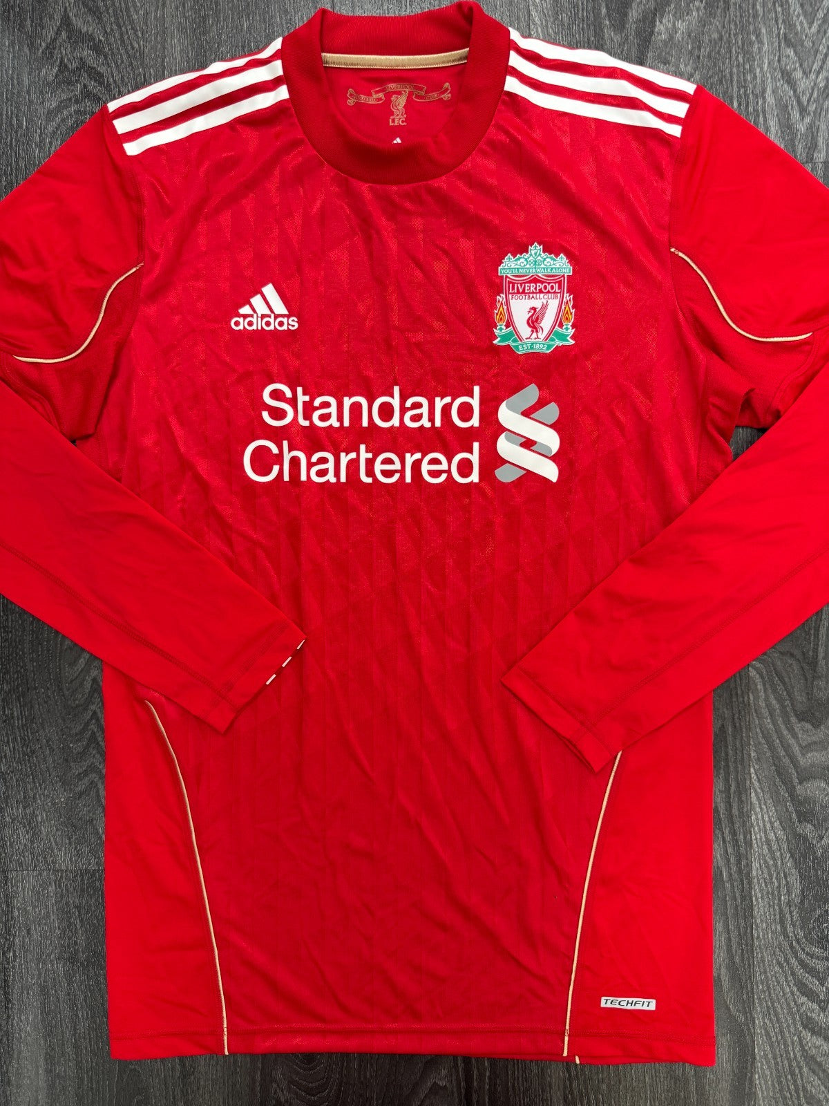 PLAYER ISSUE Adidas Liverpool 2010/2011 Long Sleeve Home Shirt Mens Extra Large0