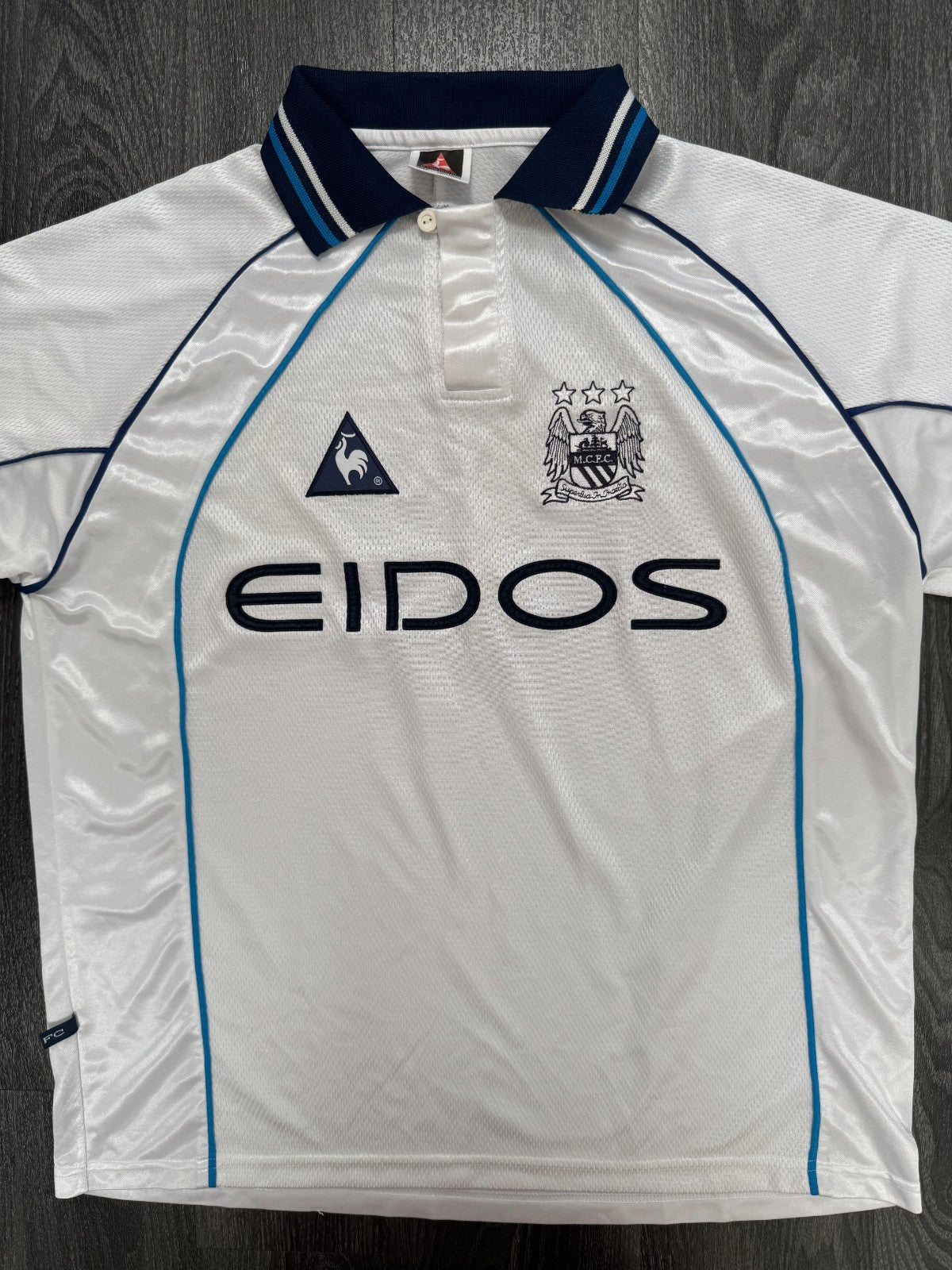 Original Le Coq Sportif Manchester City 1999/2000 Away Shirt Mens Extra Large0