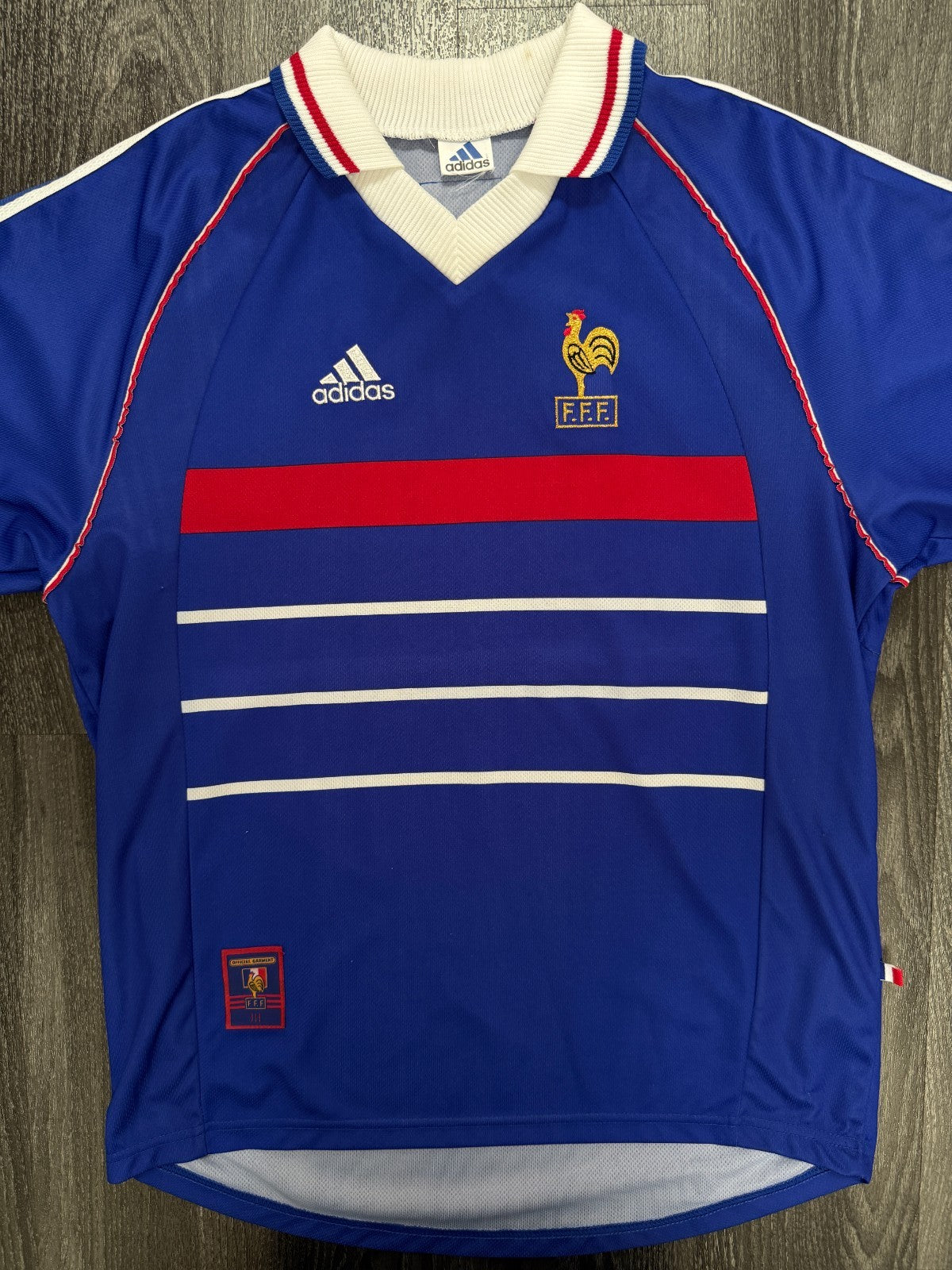 Original Authentic Adidas France 1998 Home Shirt Mens Medium0