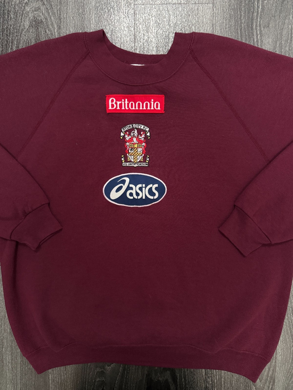 Original Asics Stoke City 1990s Training Jumper Sweatshirt Mens Large L0