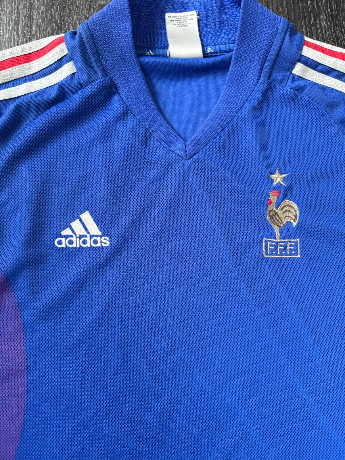 Original Authentic Adidas France Football 2002 Home Shirt Mens Extra Large1