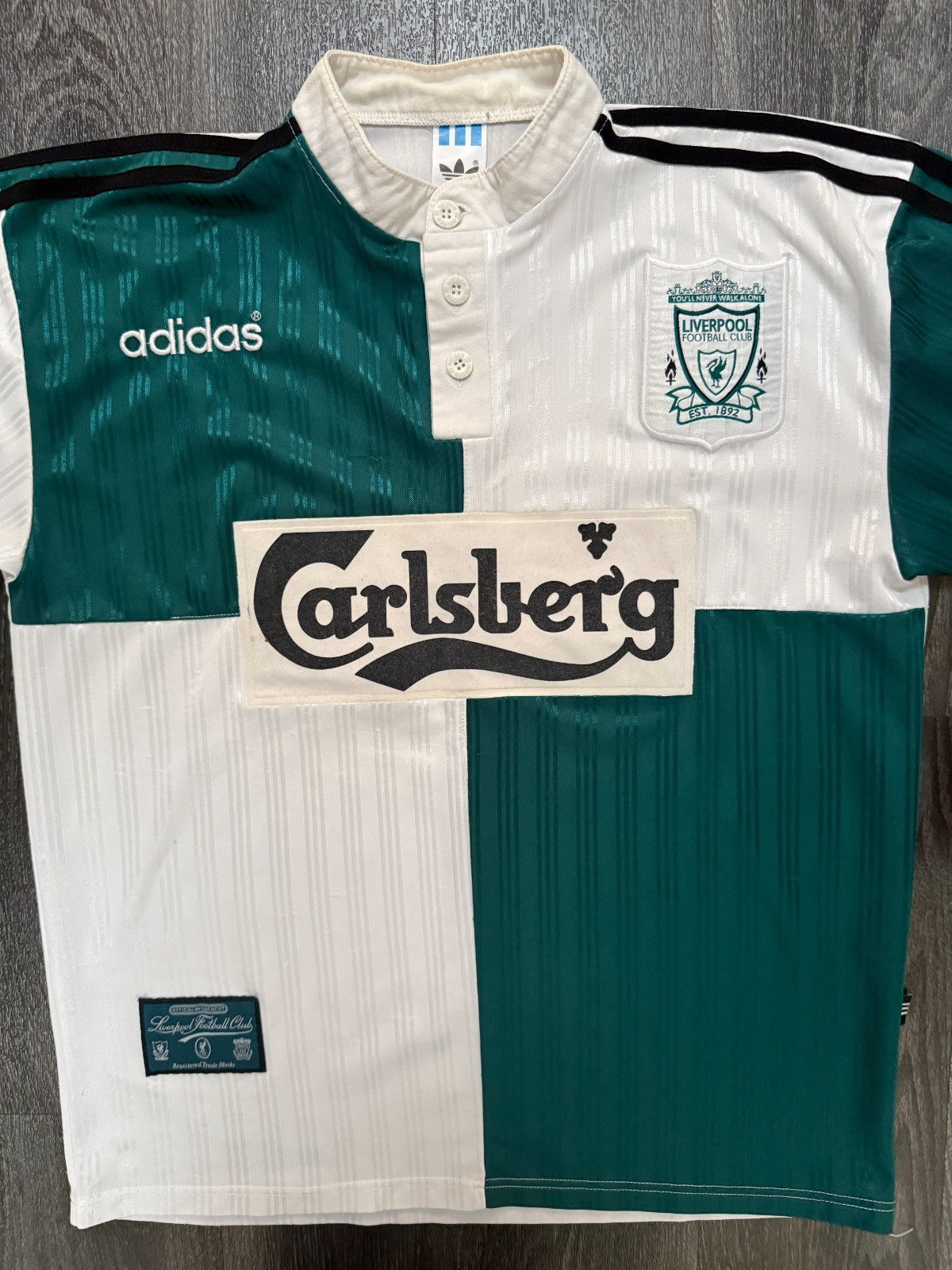 Original Adidas Liverpool 1995/1996 Away Shirt Mens Medium M0