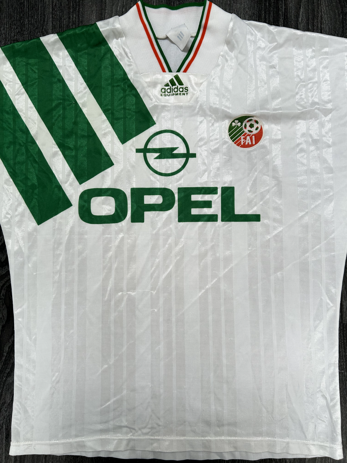 Original Authentic Adidas Republic of Ireland 1992 1994 Away Shirt Mens Large0