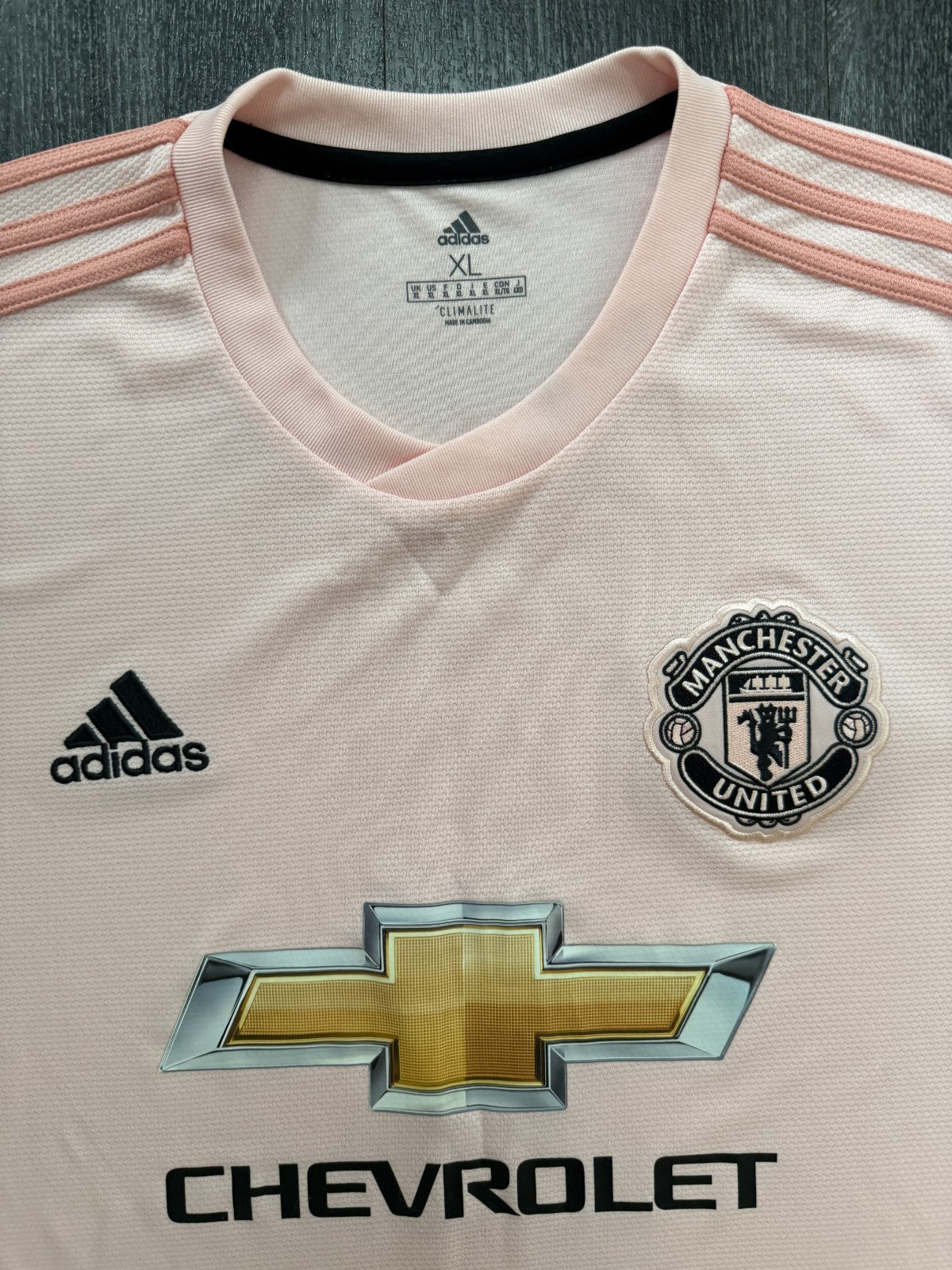 Original Authentic Adidas Manchester United 2018/2019 Away Shirt Mens XL1