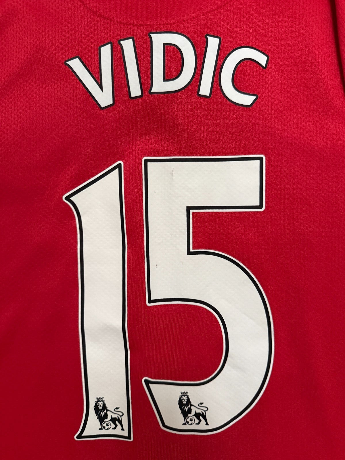 Original Nike Manchester United 2007/2008 Home Shirt VIDIC 15 Mens Extra Large1