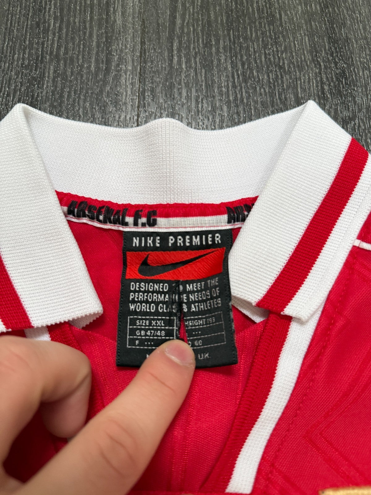 Original Nike Arsenal 1996/1997 Home Shirt PETIT 17 Mens 2XL XXL4