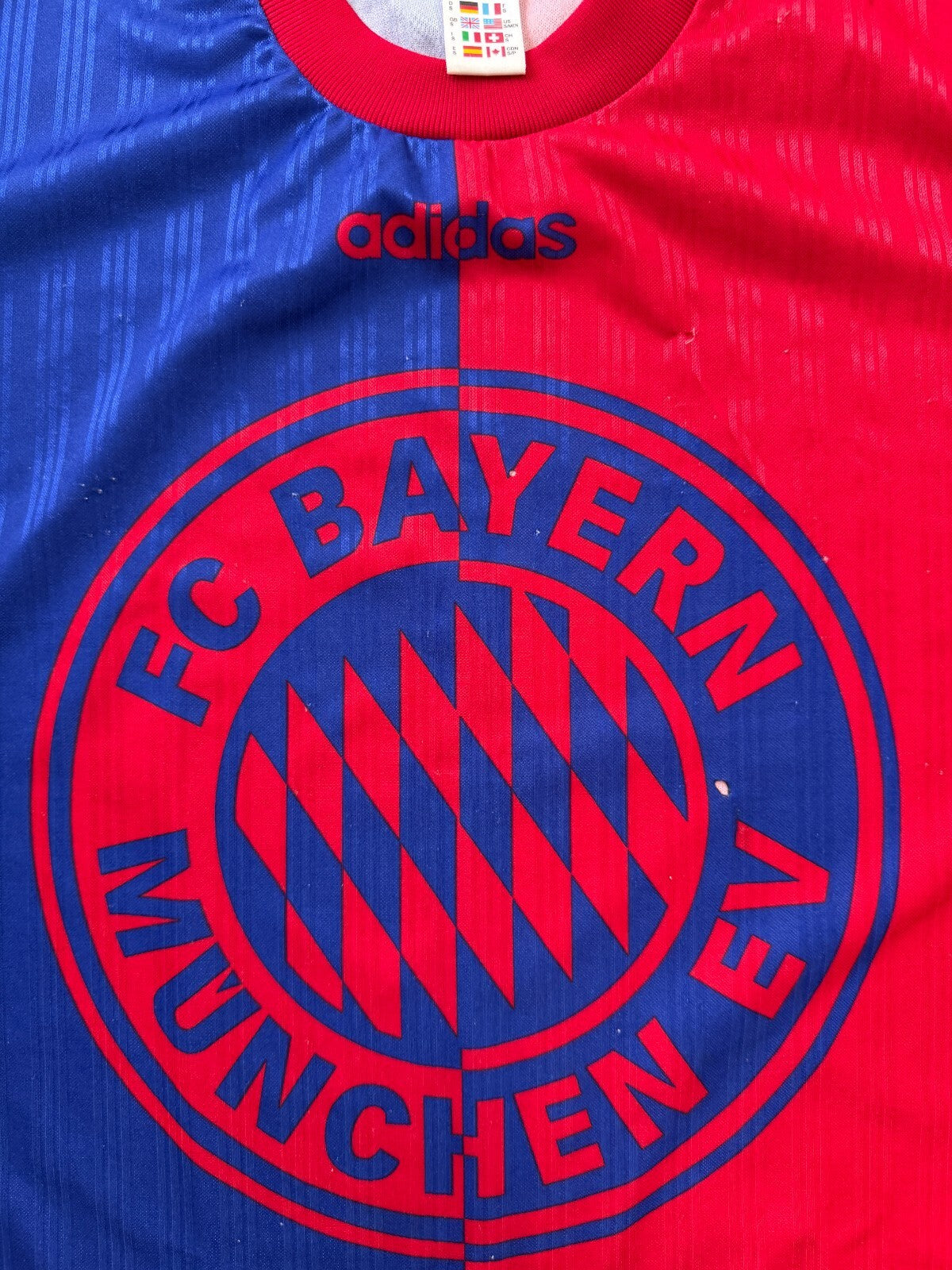 Original Authentic Adidas Bayern Munchen 1995/1996 Training Shirt Mens Small2
