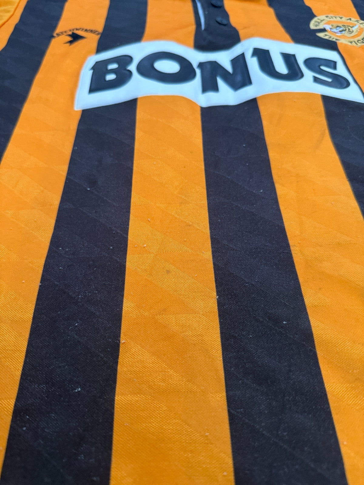 Original Authentic Matchwinner Hull City 1990/1991 Home Shirt Mens Large9