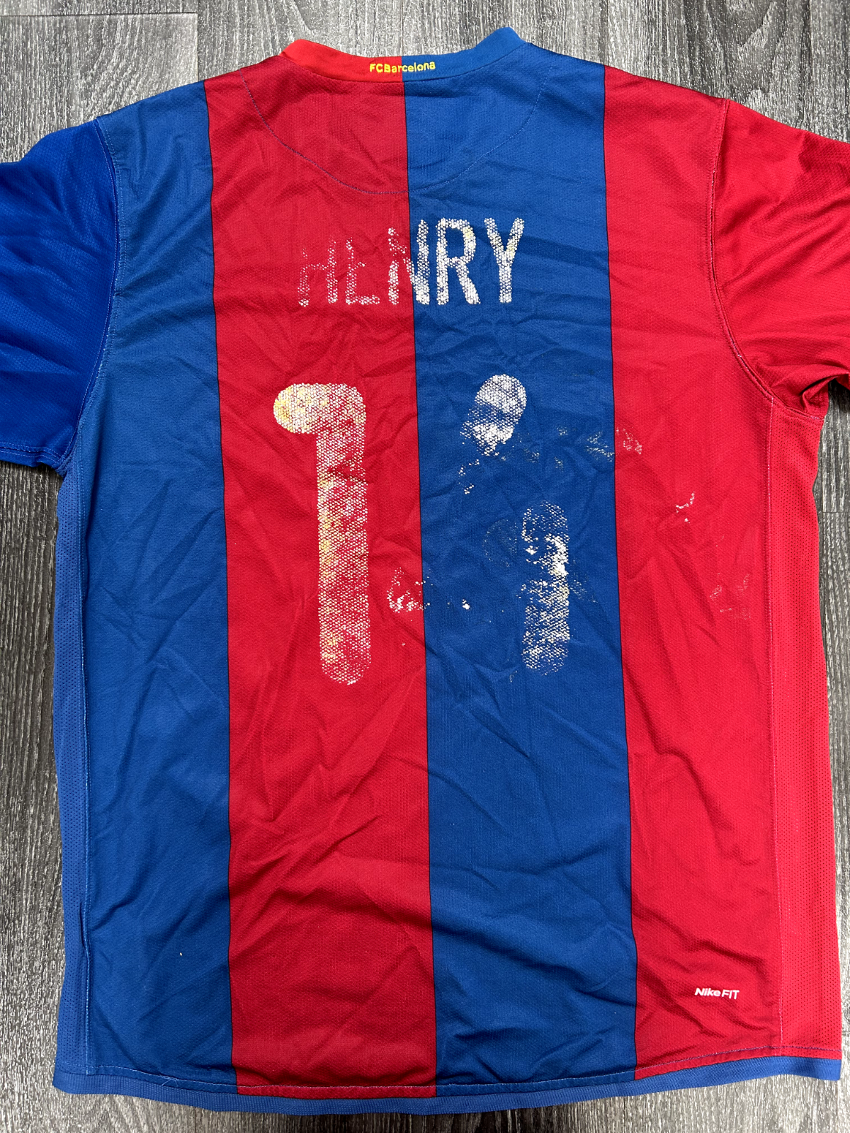 Original Authentic Nike Barcelona 2006/2007 Home Shirt Henry 14 Mens Large1